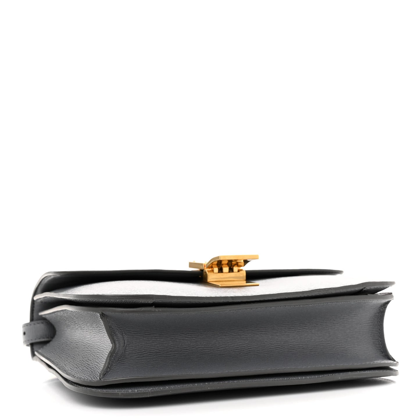 Liege Calfskin Medium Classic Box Flap Bag Medium Grey