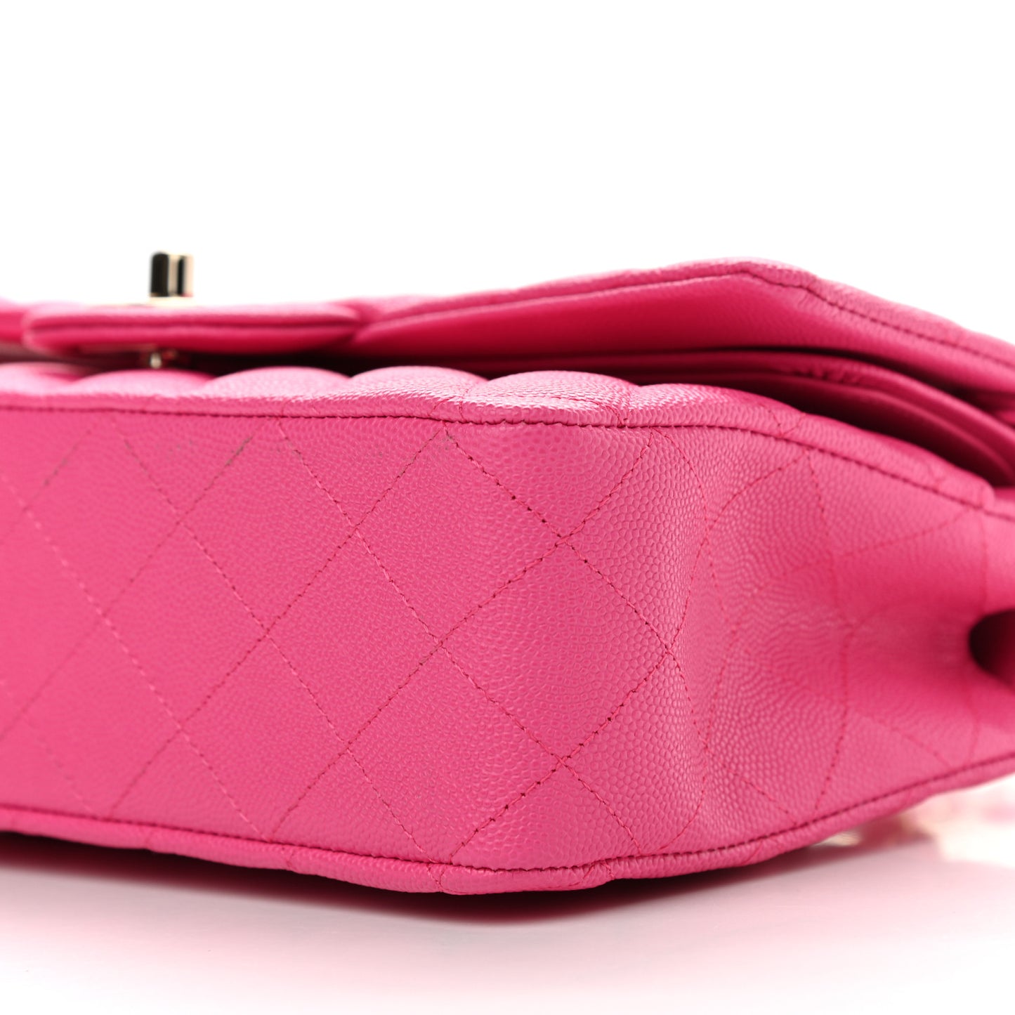 Caviar Quilted Medium Double Flap Dark Pink