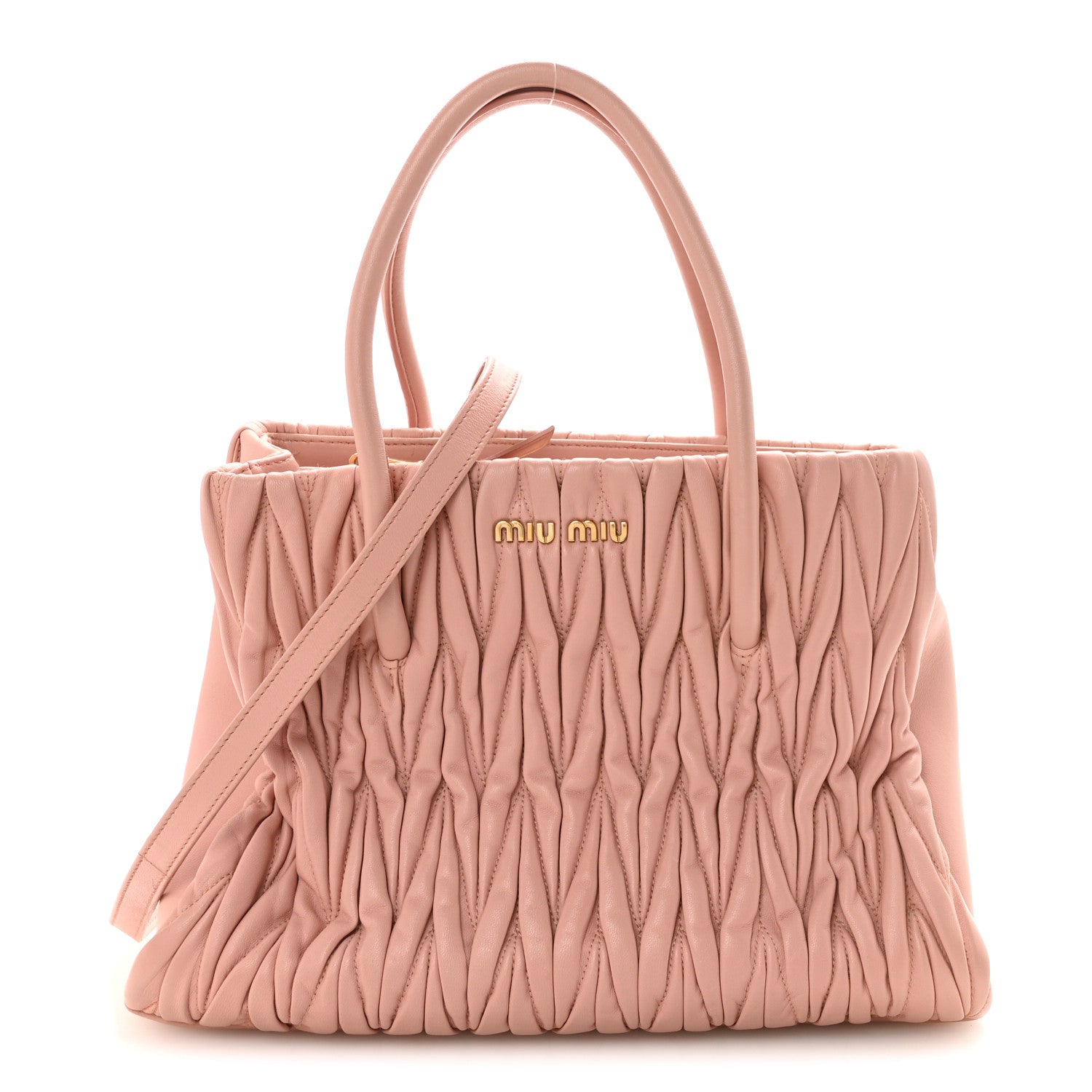 Miu Miu Nappa Matelasse Bauletto Top Handle Bowler Orchidea