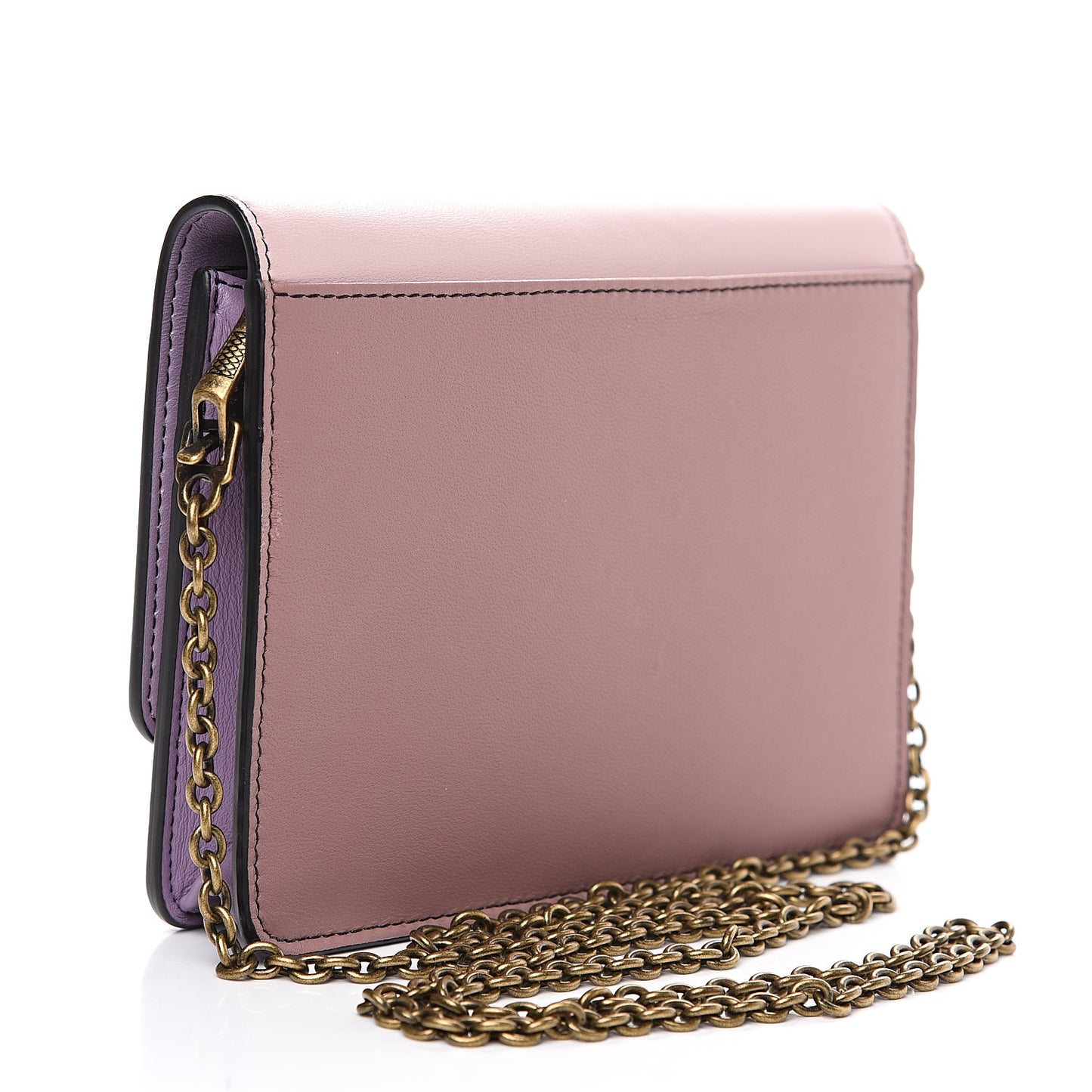 Nappa Tri-Color Chain Wallet Magnolia Deco Rose Glicine