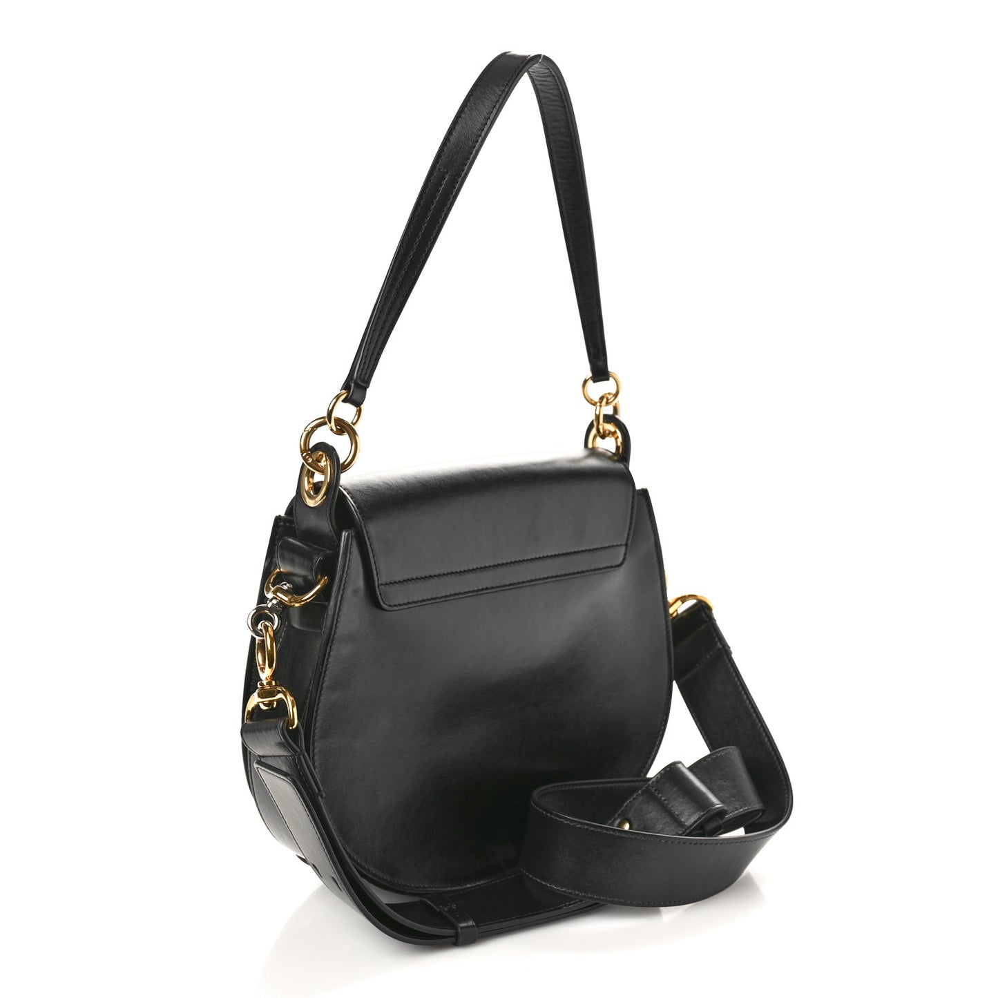 Calfskin Suede Large Tess Bag Black