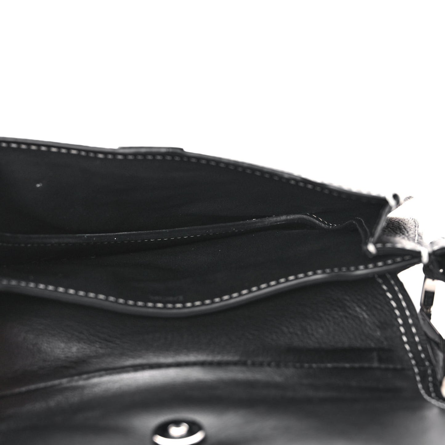 X KAWS Grained Calfskin Saddle Wristlet Black