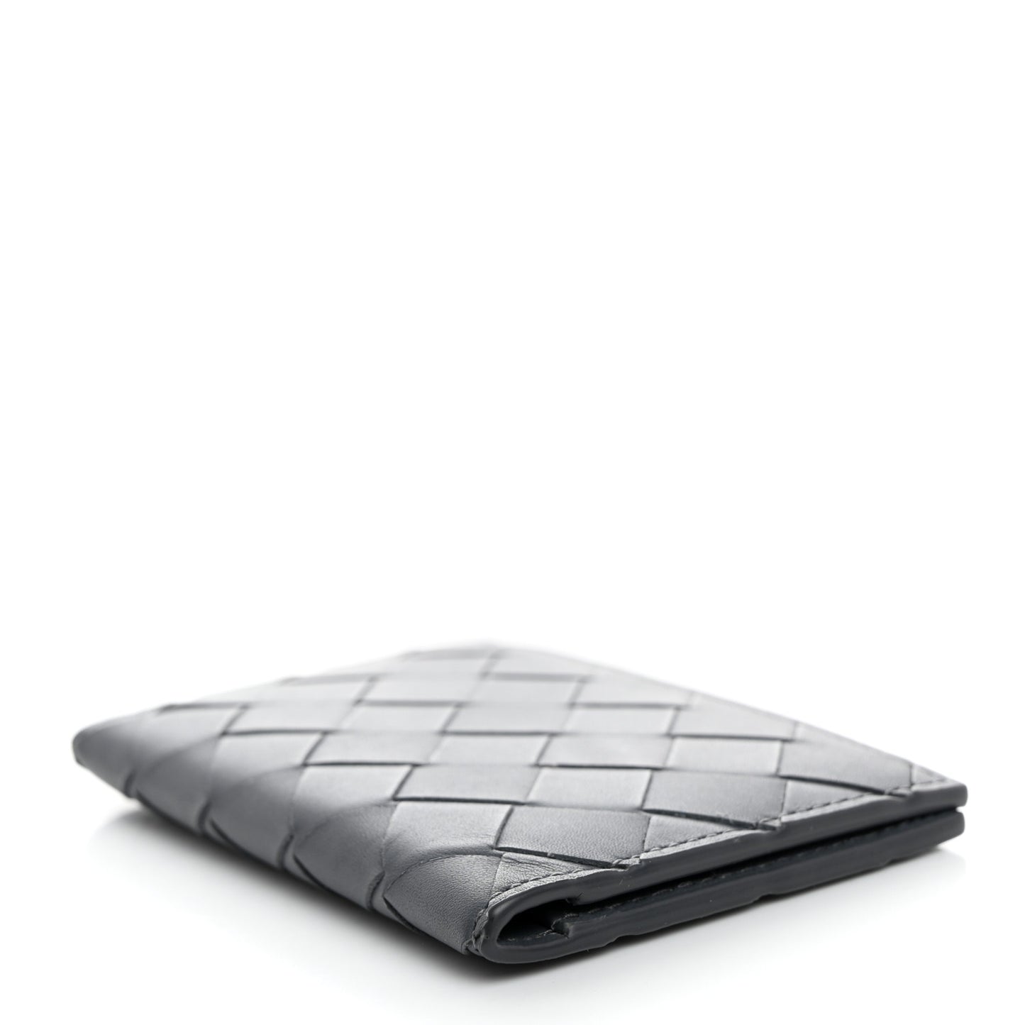 Calfskin Intrecciato Flap Card Case Thunder