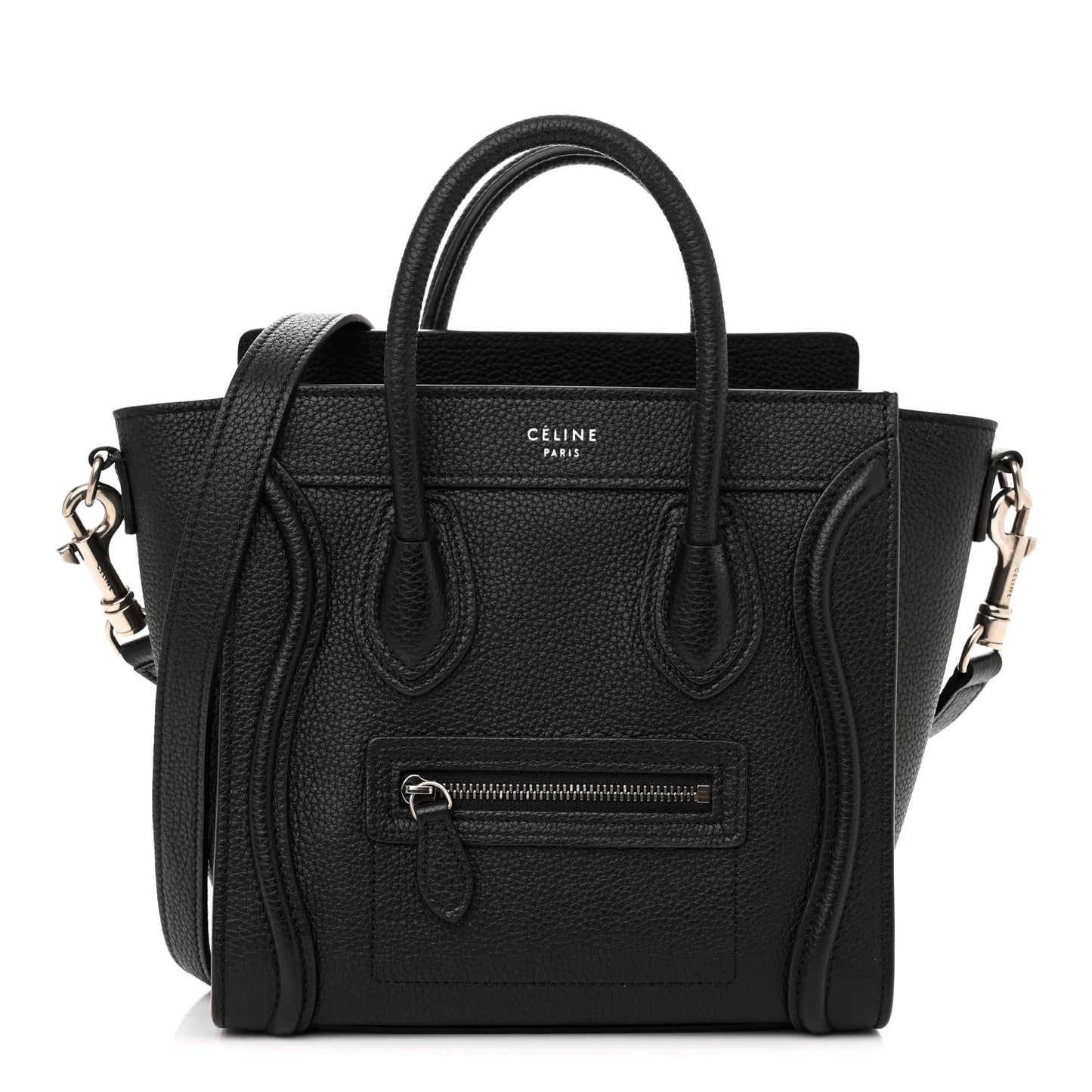 Drummed Calfskin Nano Luggage Black