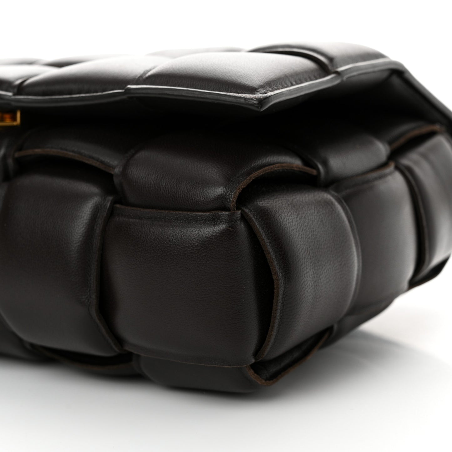 Nappa Maxi Intreccio Padded Cassette Crossbody Bag Fondente