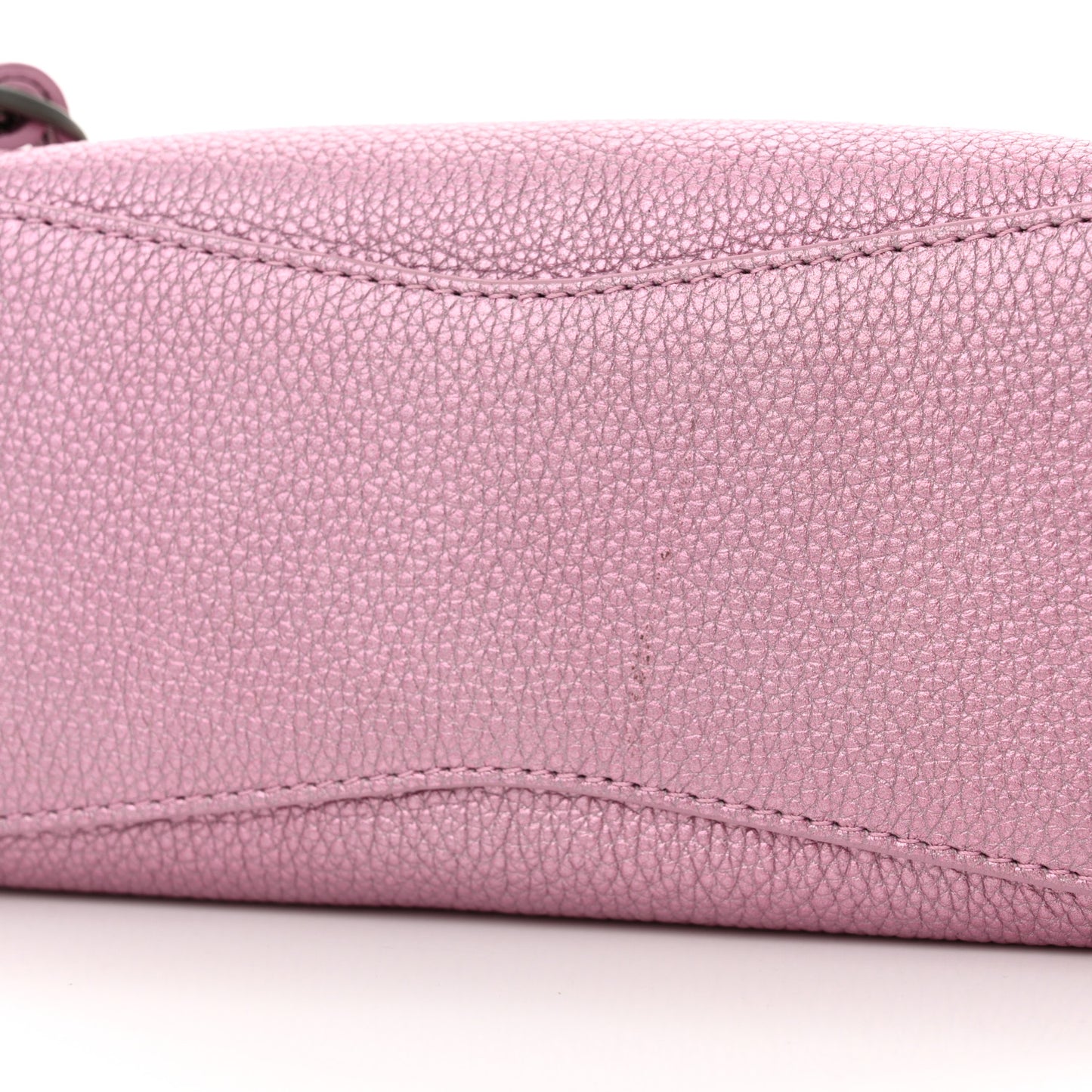Metallic Grained Calfskin Neo Classic Silver Hardware Mini City Pink