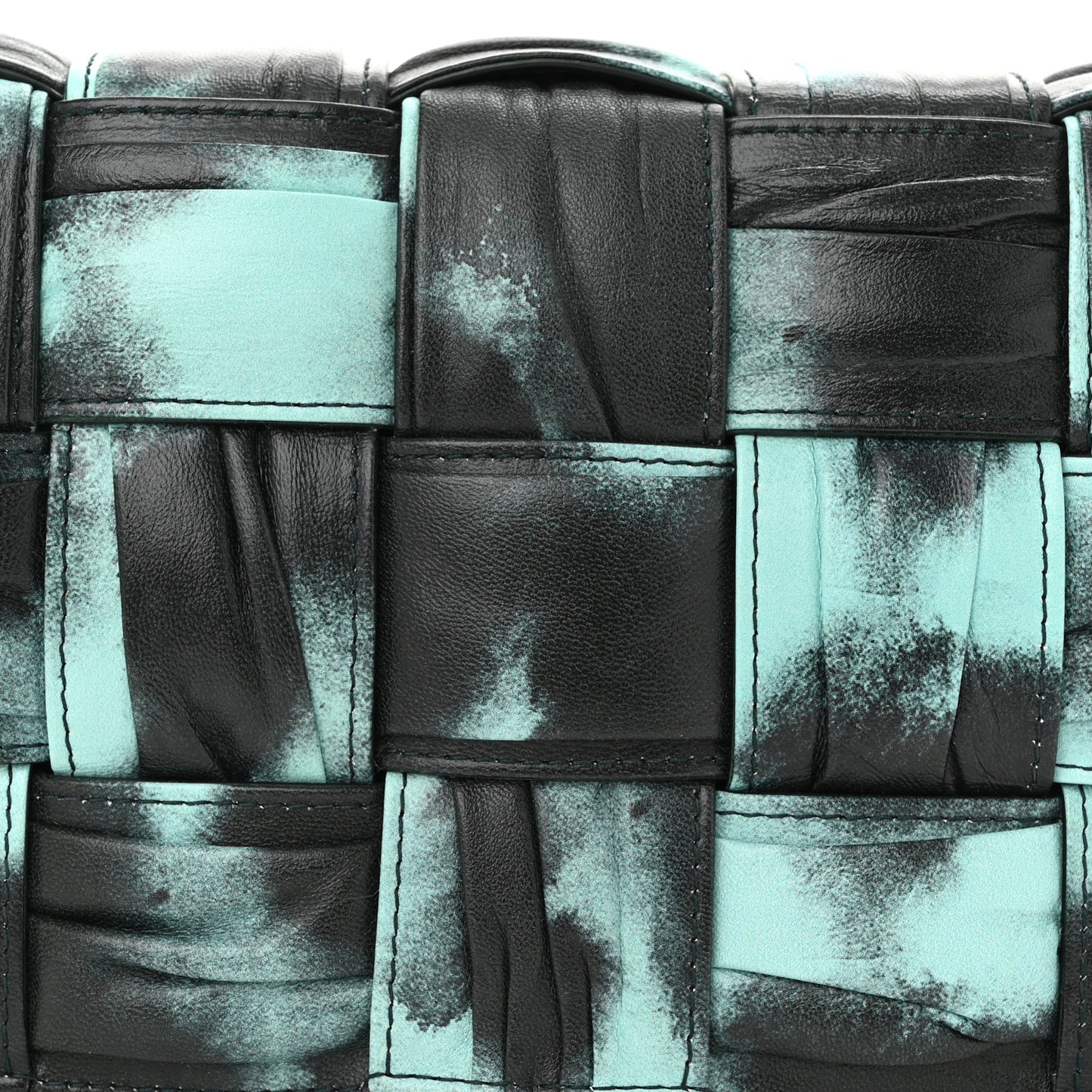 Foulard Tie Dye Maxi Intrecciato Padded Cassette Crossbody Bag Celadon Inkwell