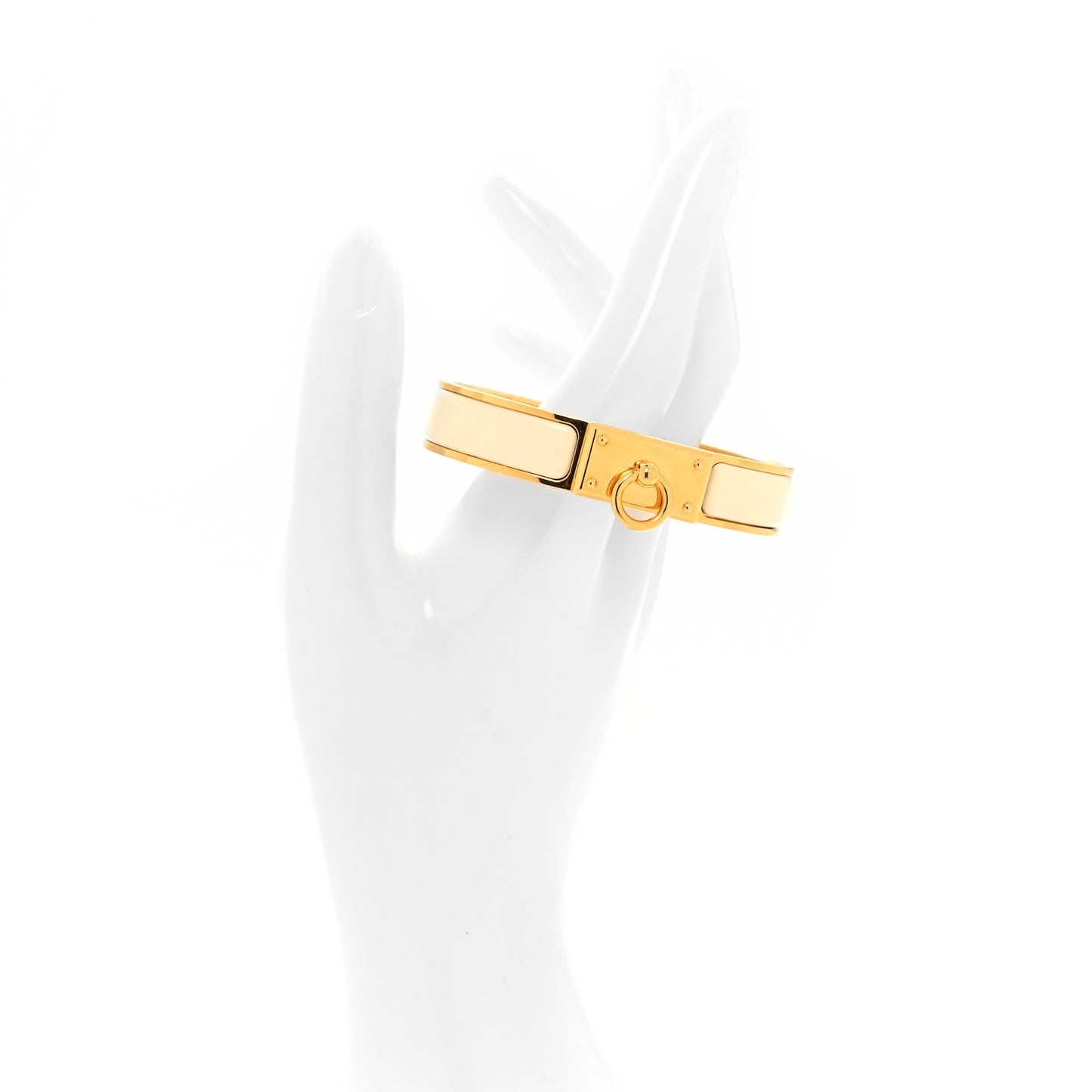 Enamel Clic Anneau Bracelet GM Craie