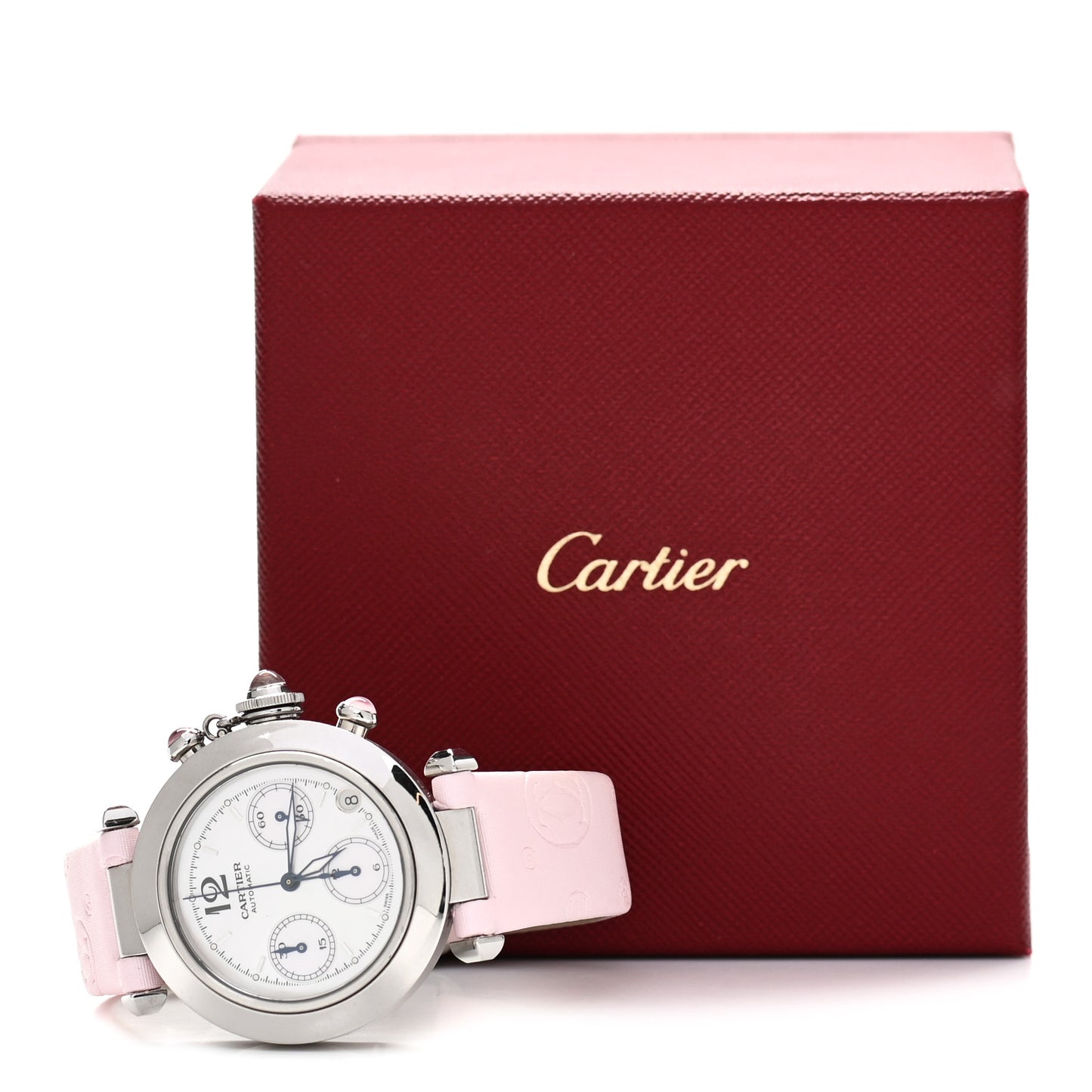 Stainless Steel Satin Mother of Pearl 35mm Miss Pasha Automatic Watch Pink