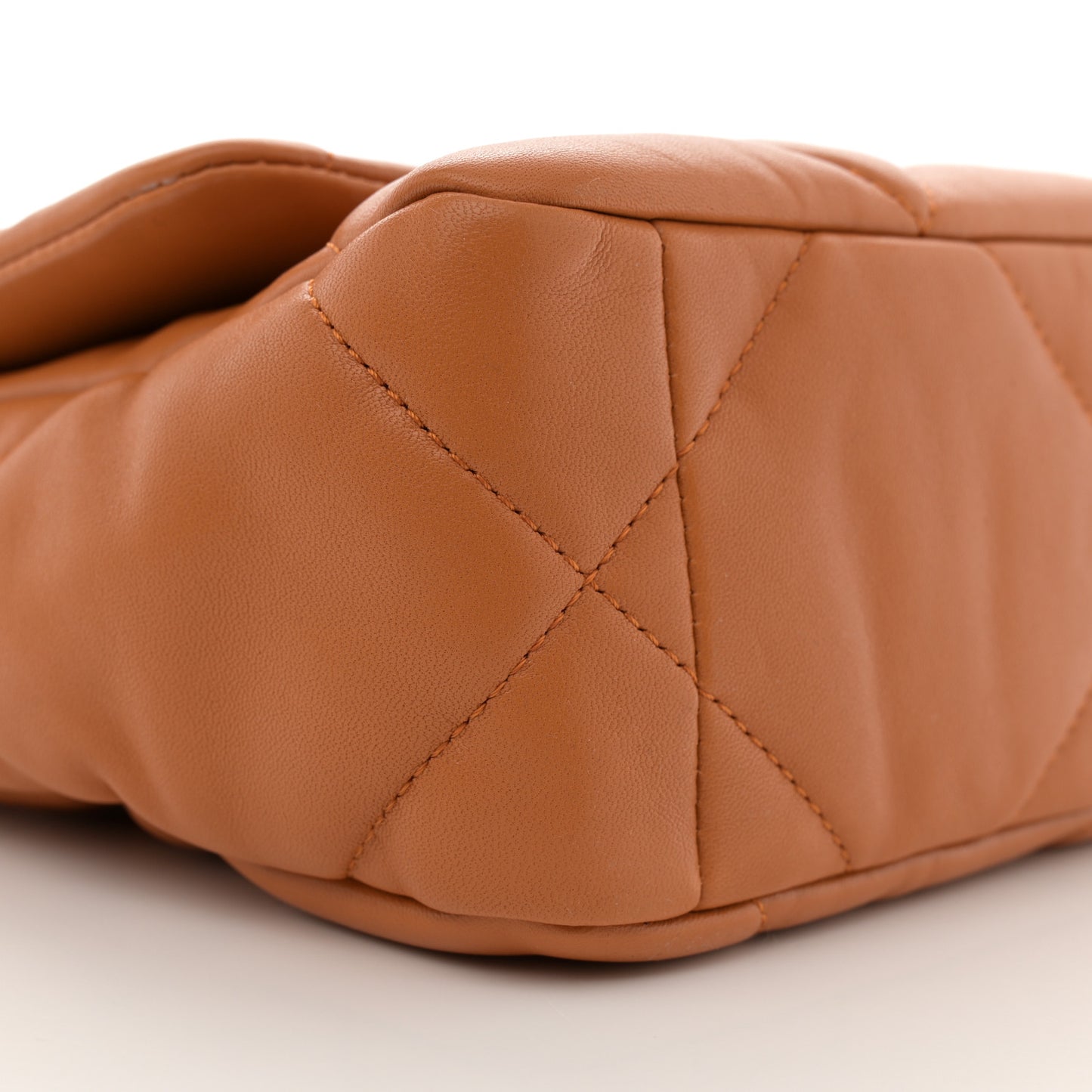 Lambskin Quilted Medium Chanel 19 Flap Light Brown