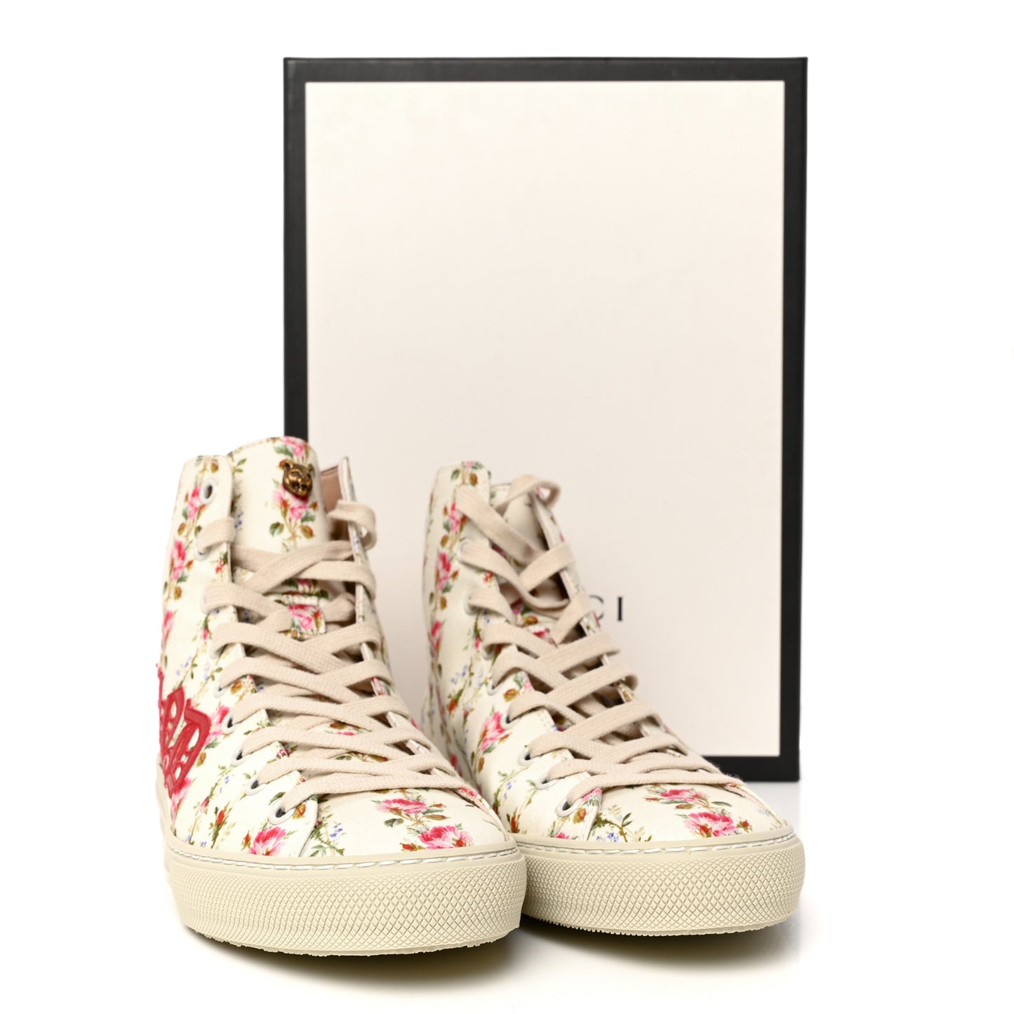 Canvas Romantic Print Major Blind For Love High Top Sneakers 37 Ivory