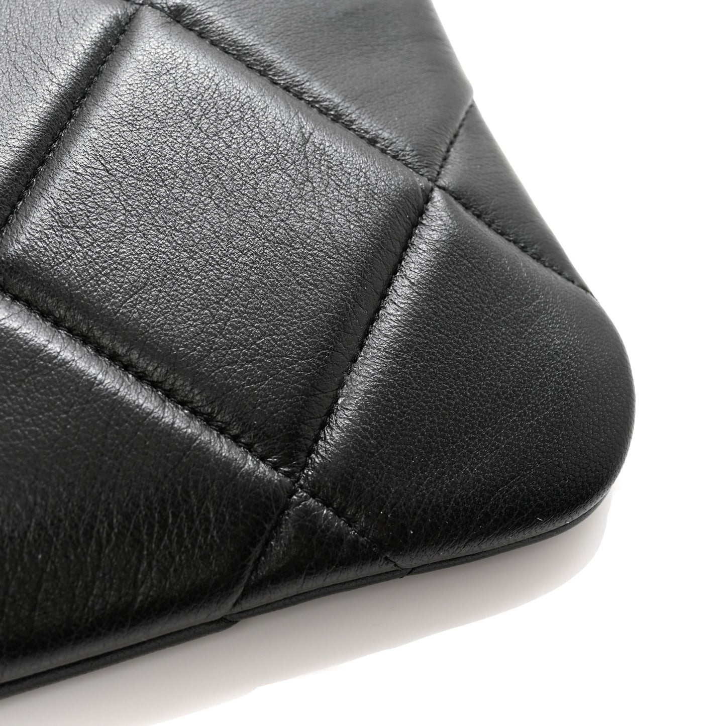 Lambskin Quilted Large Chanel 19 Cosmetic Case Black