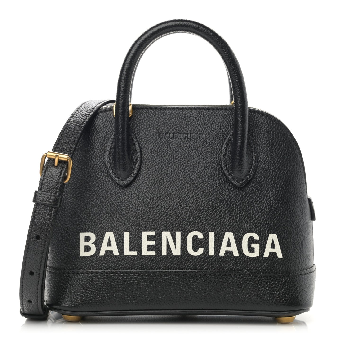 Grained Calfskin XXS Ville Top Handle Bag Black