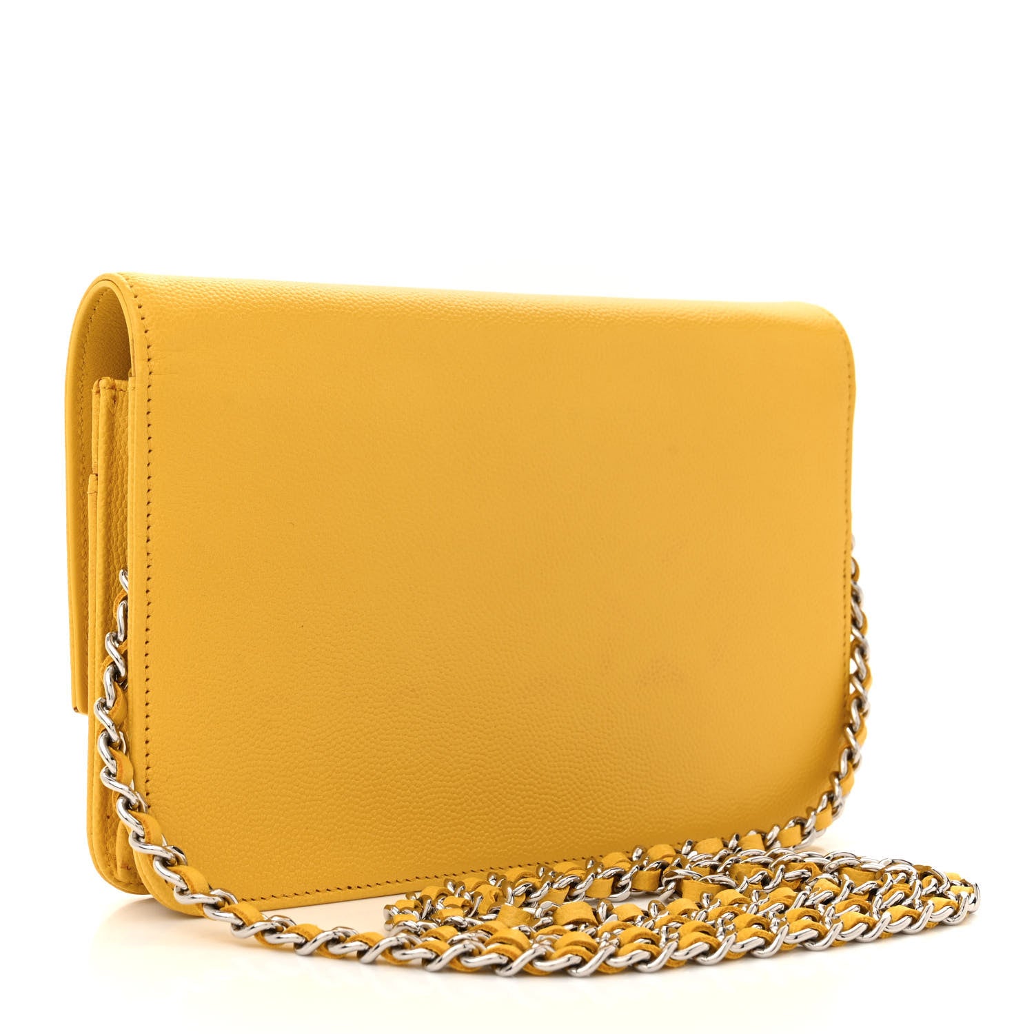 Chanel Caviar Sevruga Wallet on Chain WOC Yellow 3 of 15