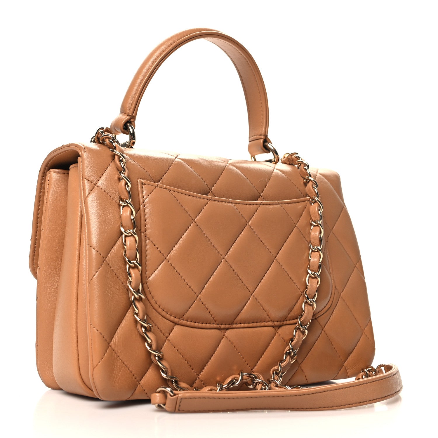 Chanel Lambskin Quilted Small Trendy CC Dual Handle Flap Bag Camel 4 of 12