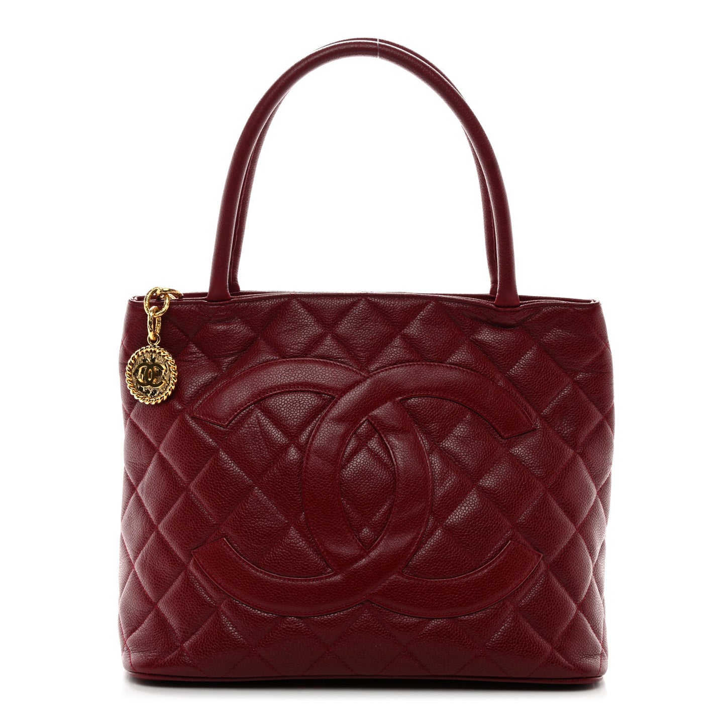 Caviar Quilted Medallion Tote Red