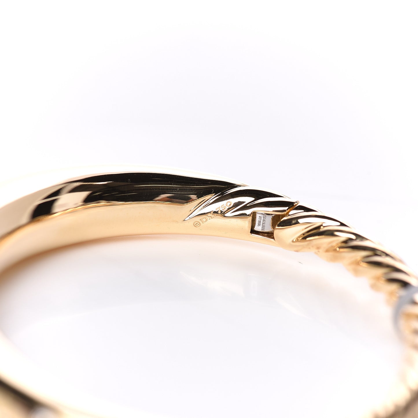 18K Yellow Gold Diamond 9.5mm Pure Form Smooth Bracelet