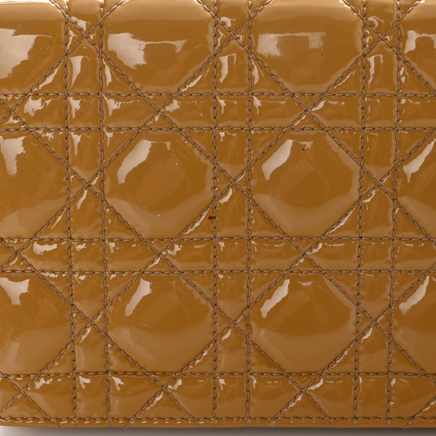 Patent Cannage Lady Dior Convertible Clutch Beige