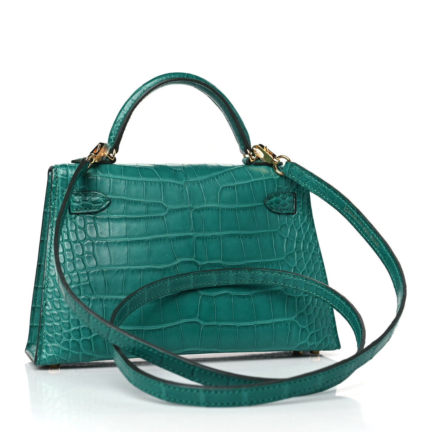 Matte Alligator Mini Kelly Sellier 20 Malachite