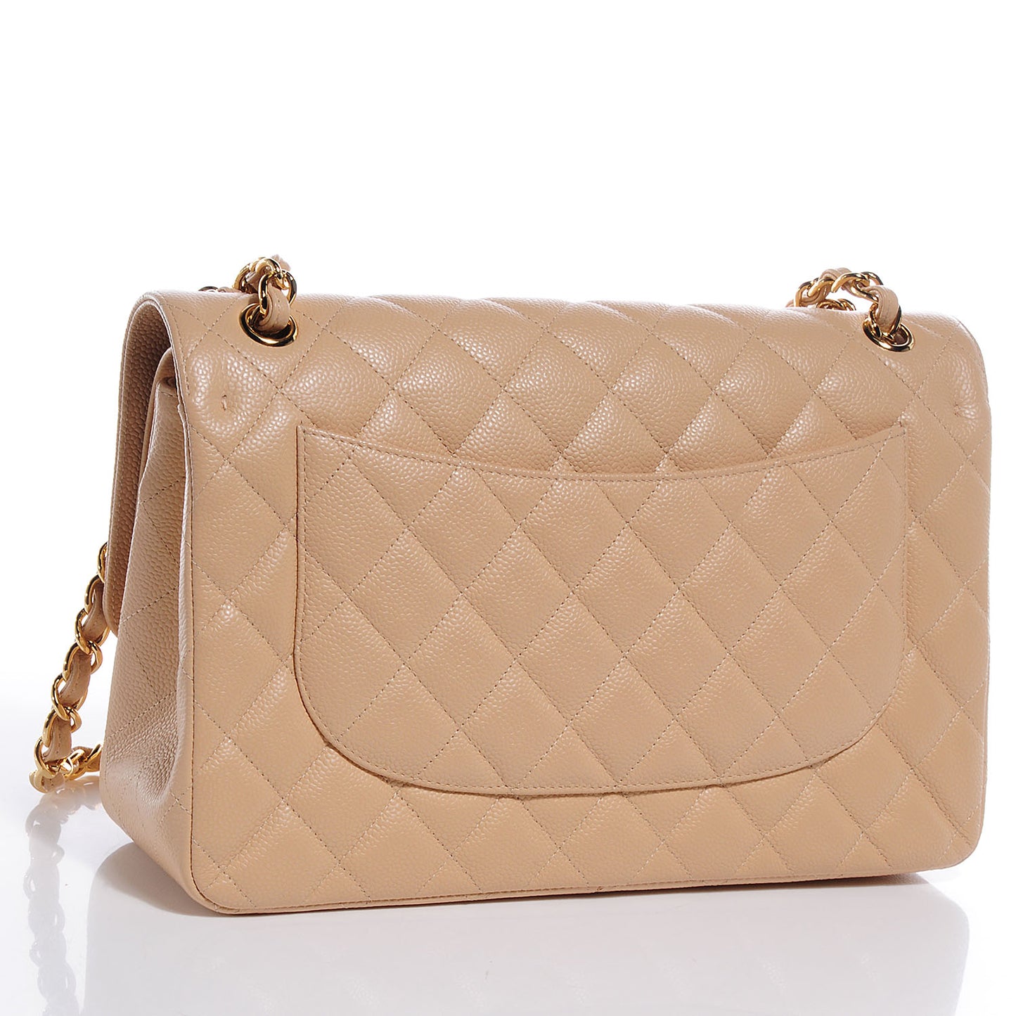 Caviar Jumbo Double Flap Beige Clair