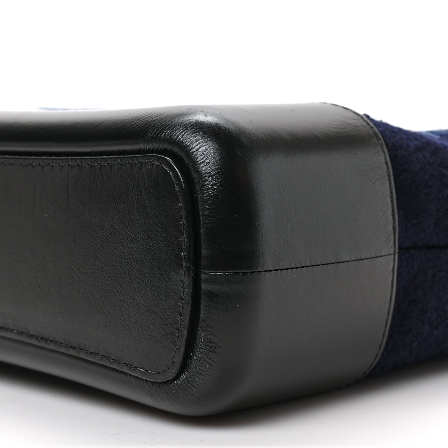 Calfskin Wool Embroidered Paris Hamburg Medium Gabrielle Hobo Dark Navy Blue
