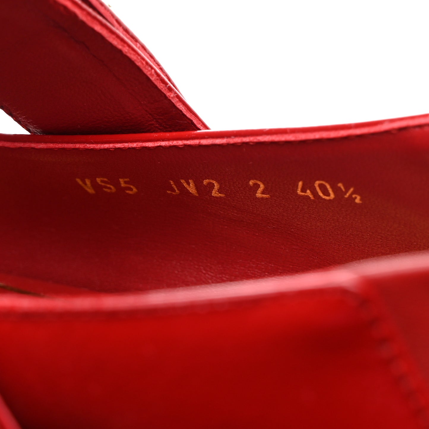 VALENTINO GARAVANI Naplack Nappa Vlogo Locker Mary Jane Collapsible Heel Ballerina Flats 40.5 Rosso Valentino