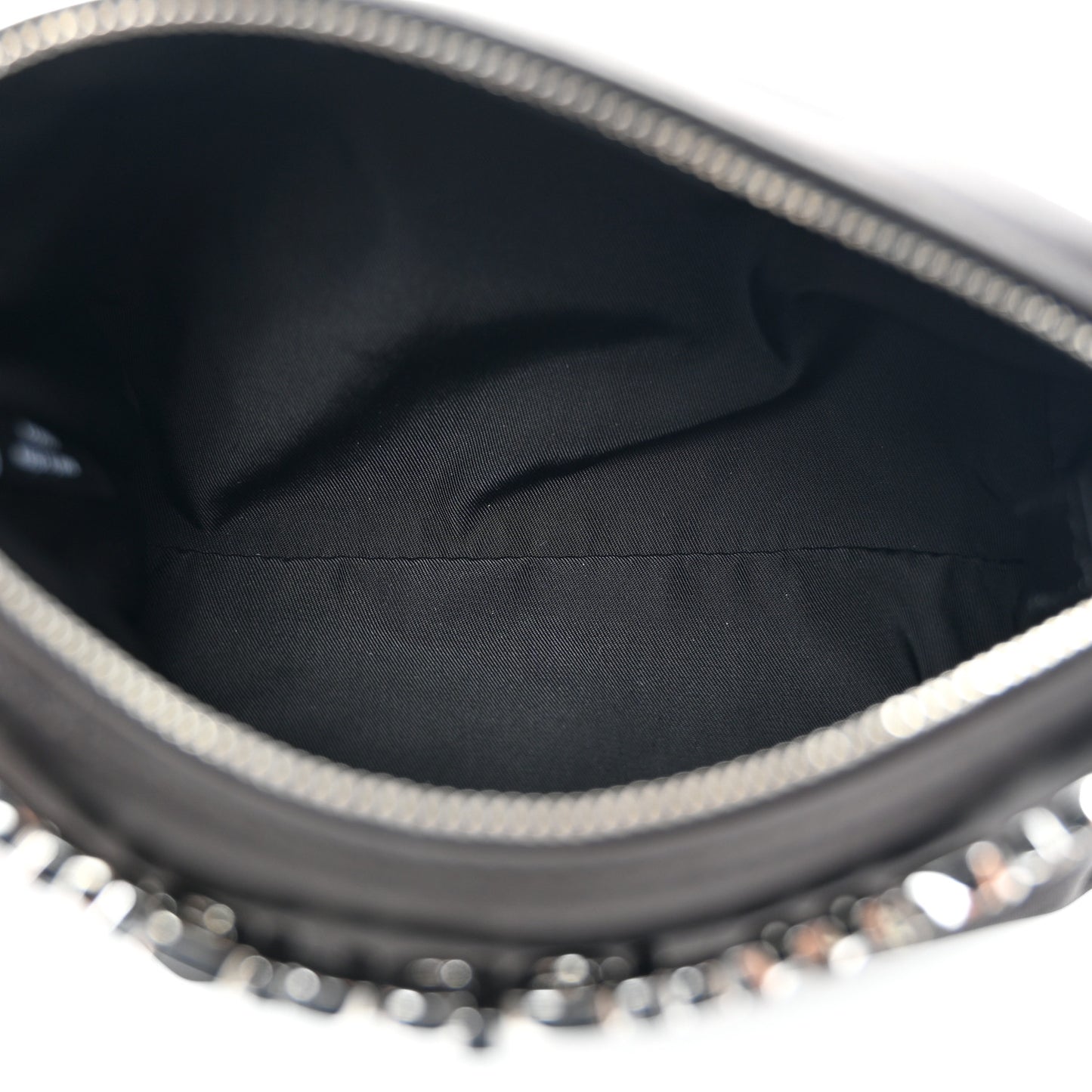 Satin Crystal Logo Micro Marquess Bag Black