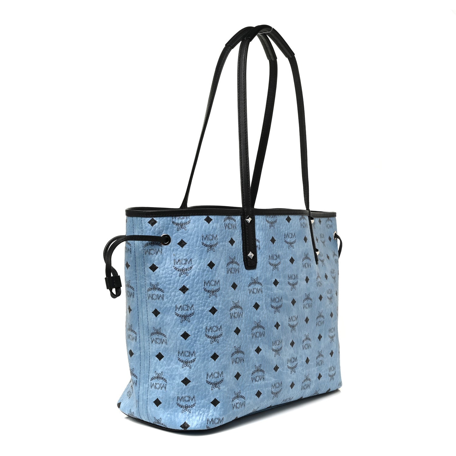 MCM Visetos Medium Project Reversible Shopper Tote Munich Blue 4 of 29