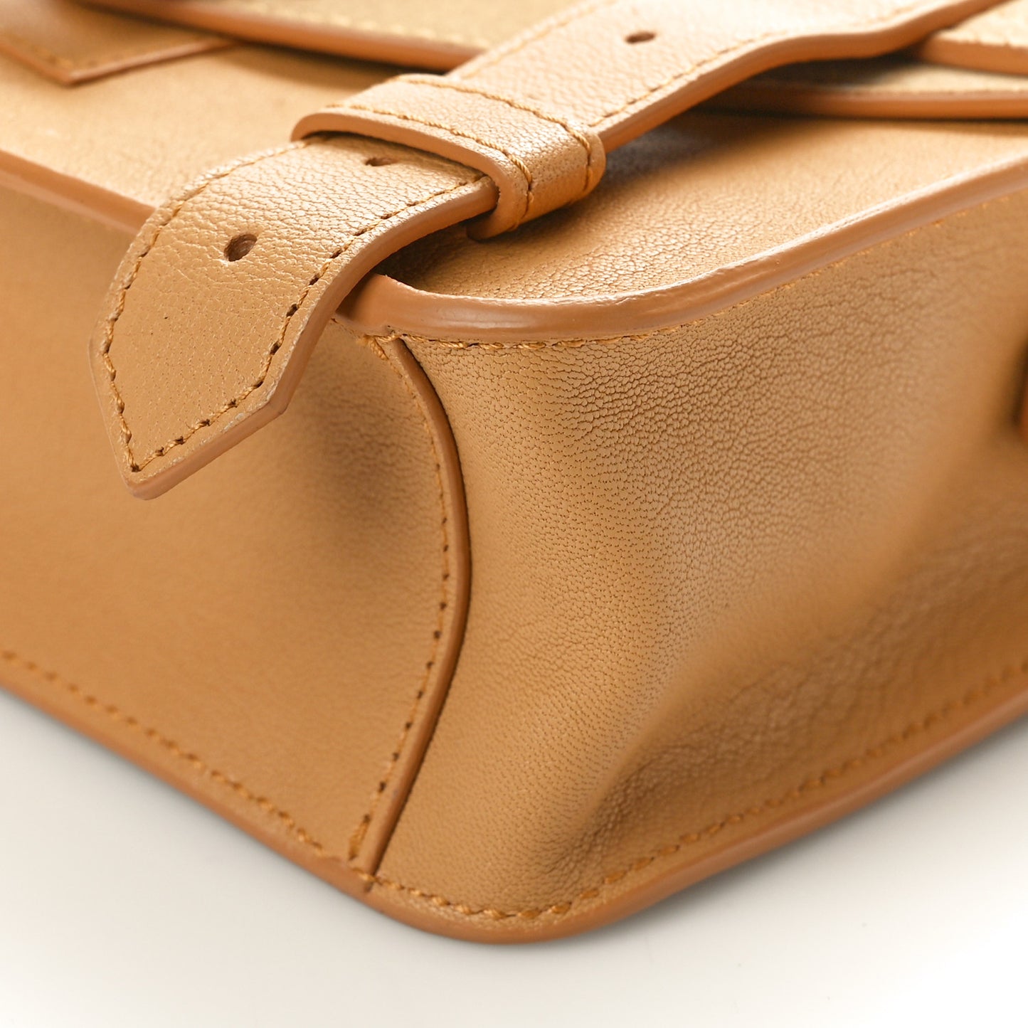 Lambskin Suede PS1 Mini Pouch Messenger Bag Tan