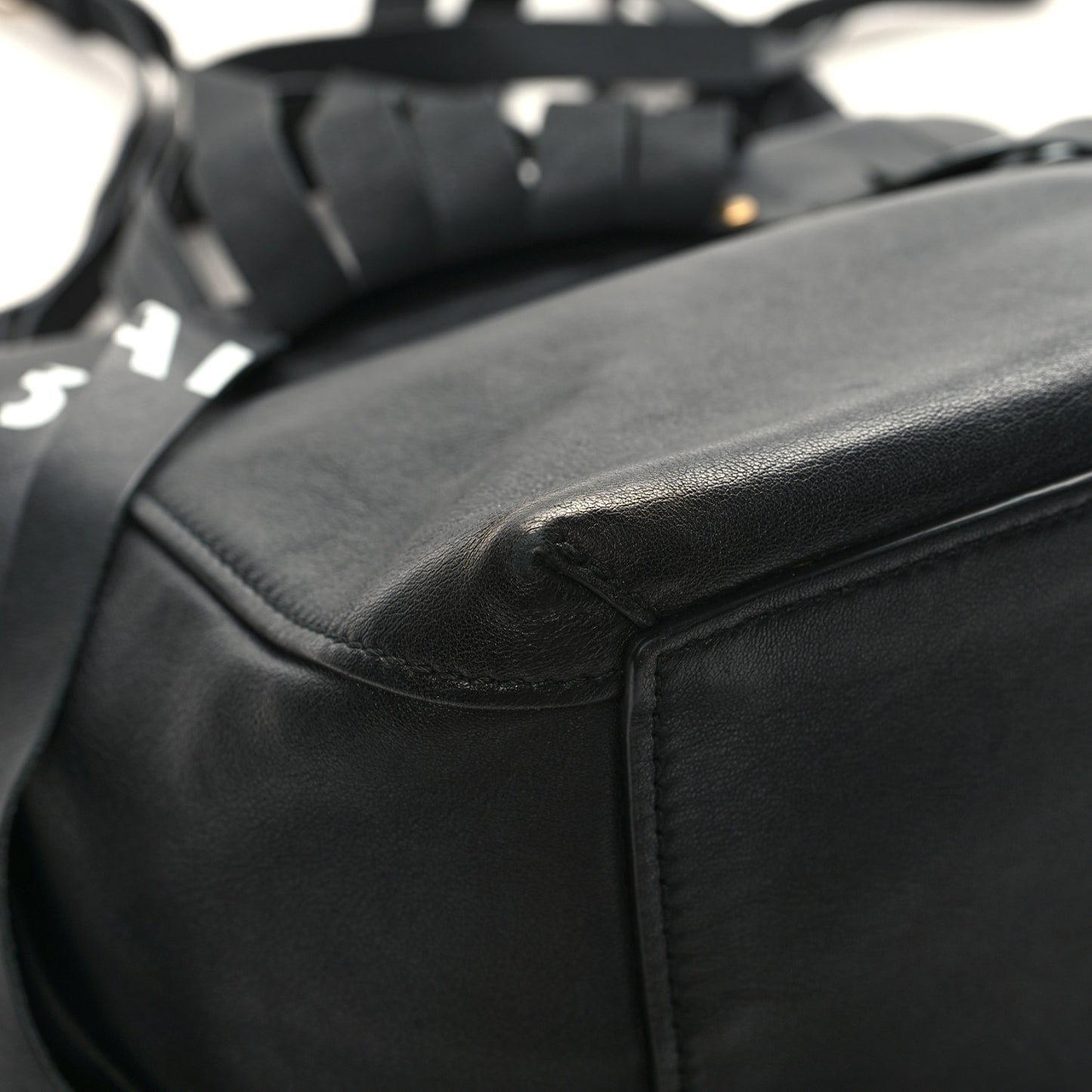 Calfskin XS Fringe Laundry Cabas Black