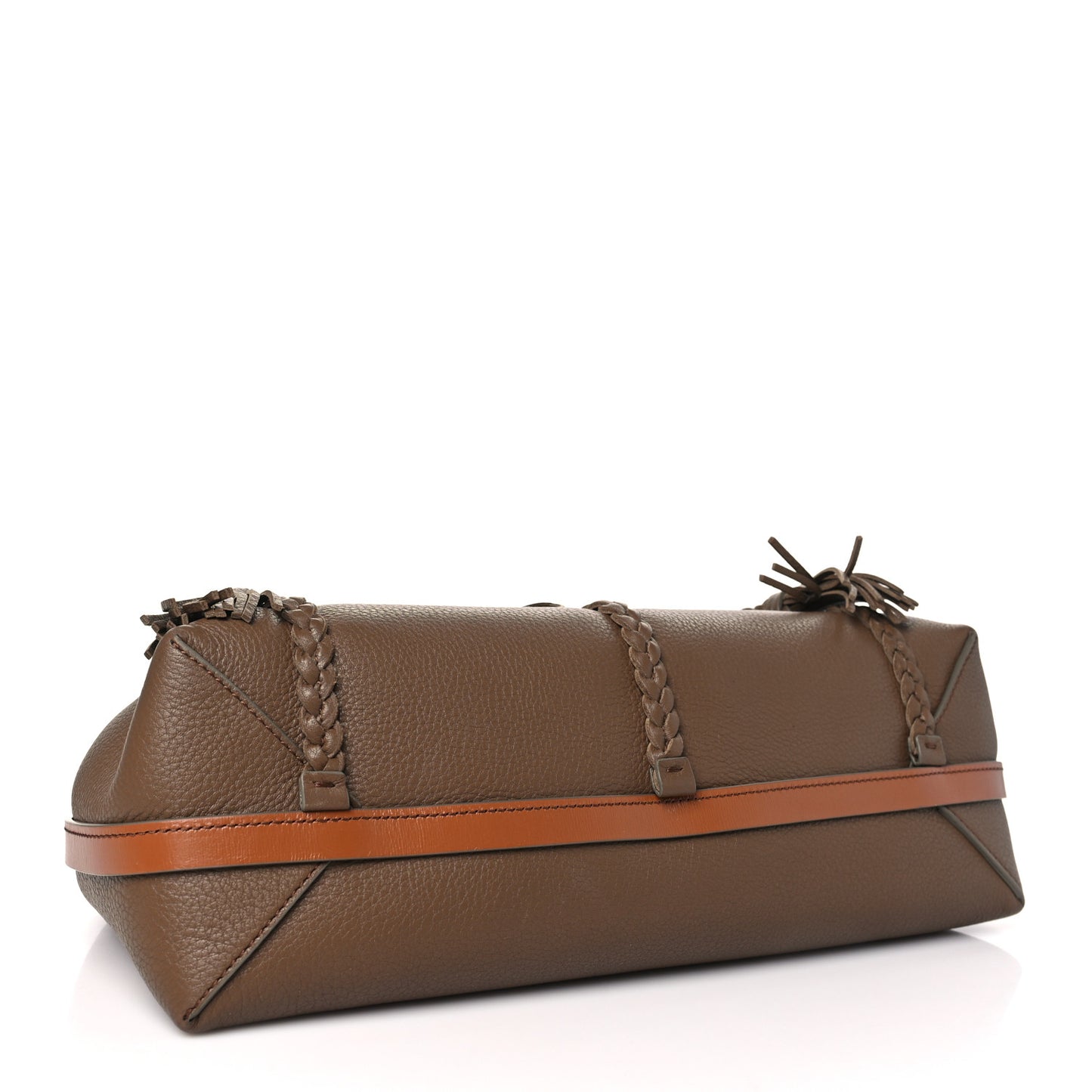 Grained Calfskin Medium Penelope Shoulder Bag Nut