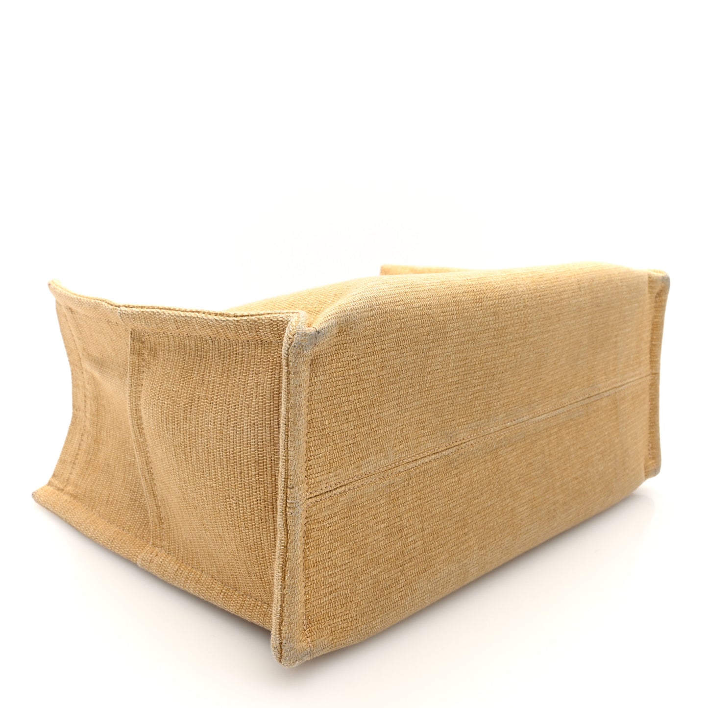 Canvas Calfskin Triomphe Large Cabas Natural Tan