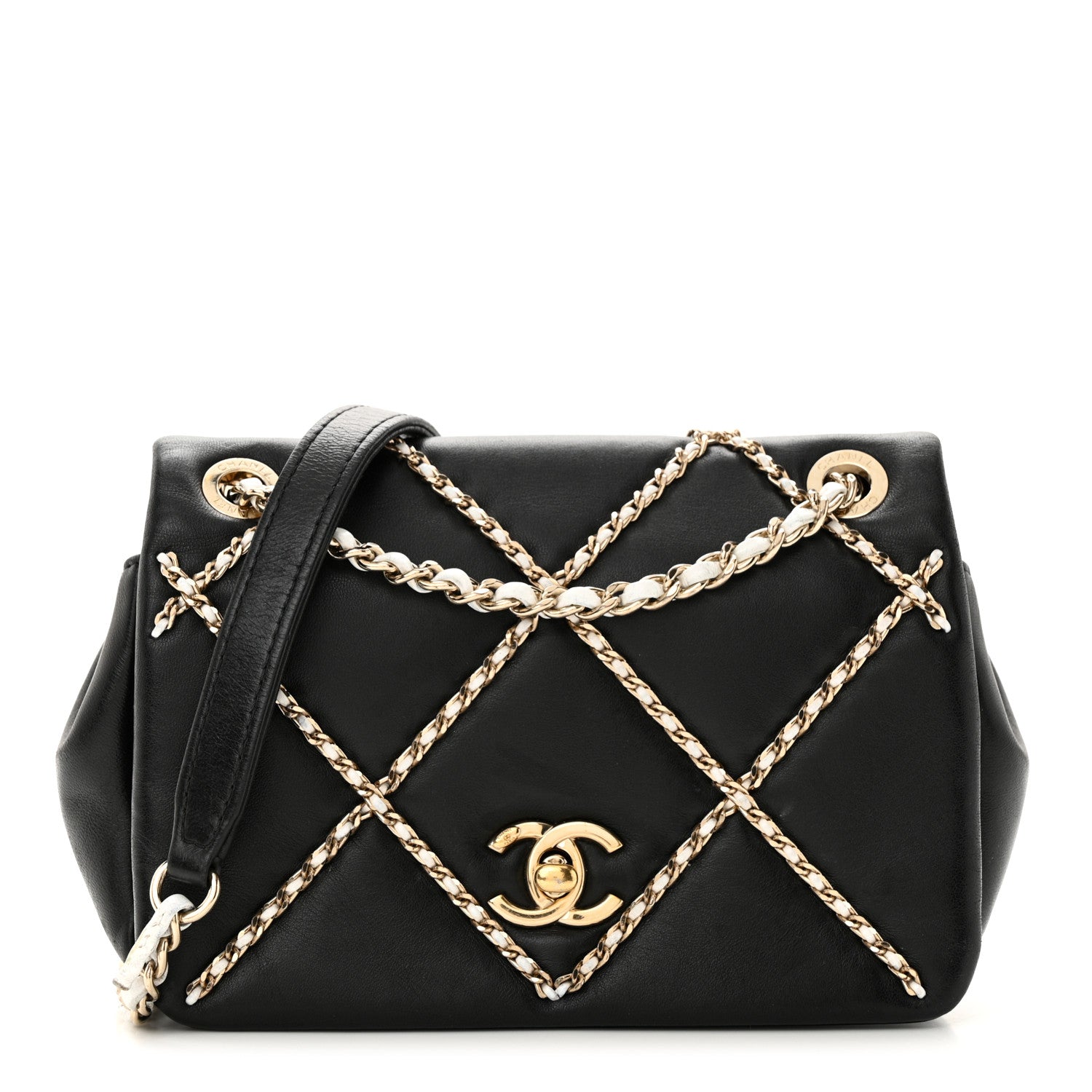 Chanel Lambskin Small Entwined Chain Flap Black 1 of 10