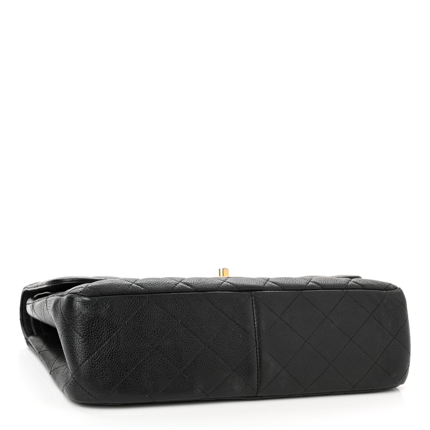 Caviar Quilted Jumbo Double Flap Black