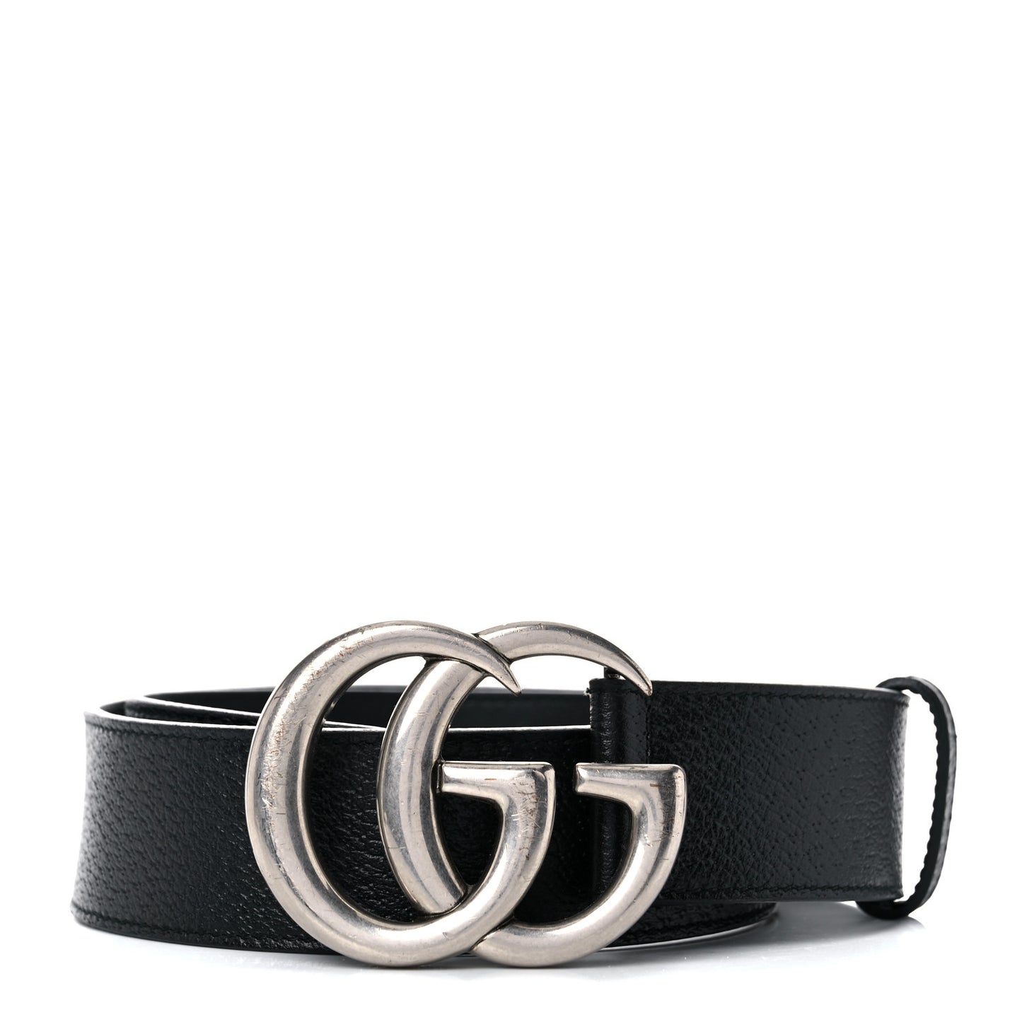 Textured Dollar Calfskin Nickel Double G 40mm Belt 70 28 Black