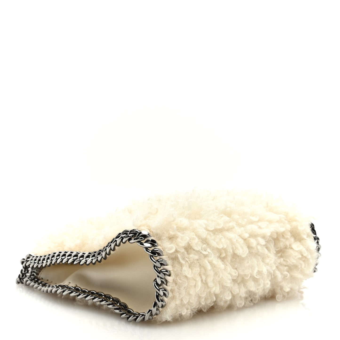 Wool Fur Small Falabella Tote White