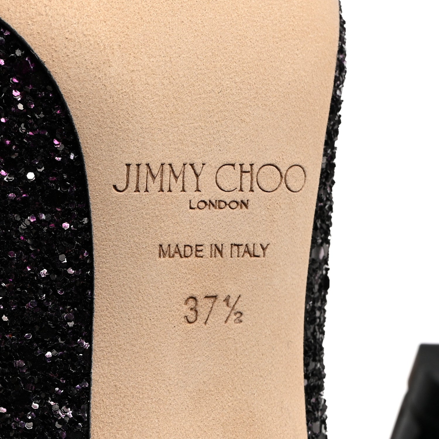 Jimmy Choo Coarse Glitter Degrade Pointy Toe Romy 100 Pumps 37.5 Pink Black 6 of 8