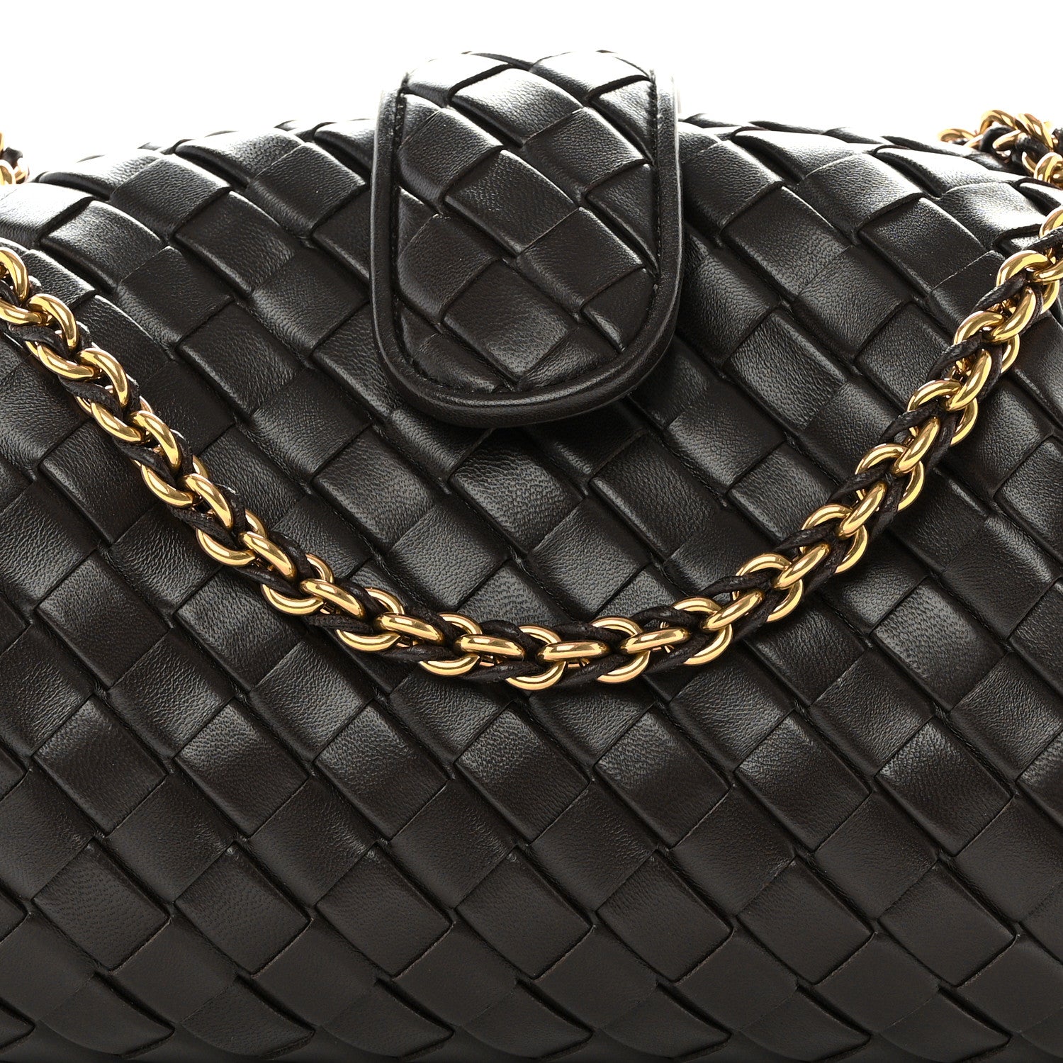 Bottega Veneta Nappa Intrecciato Teen The Lauren 1980 Clutch With Chain Fondant 8 of 10
