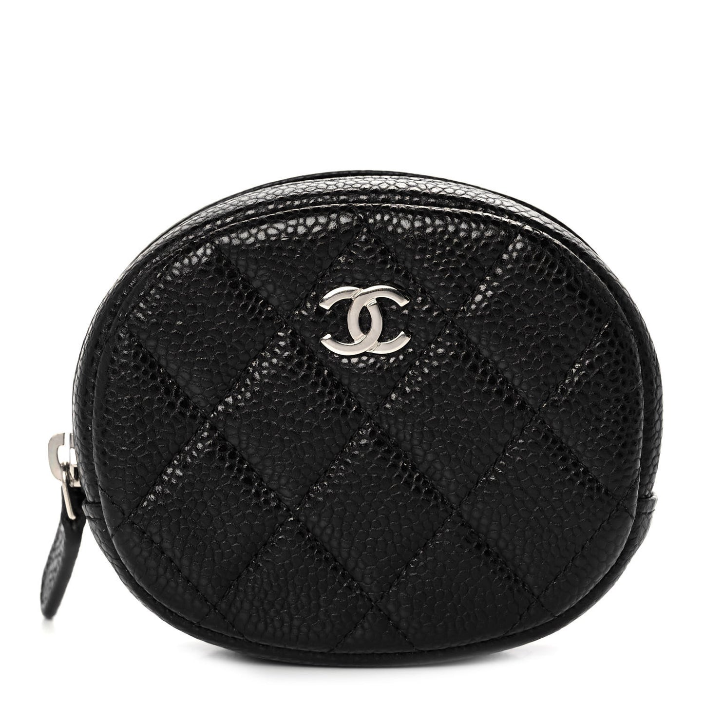 Caviar Quilted Zip Around Classic Coin Purse Black
