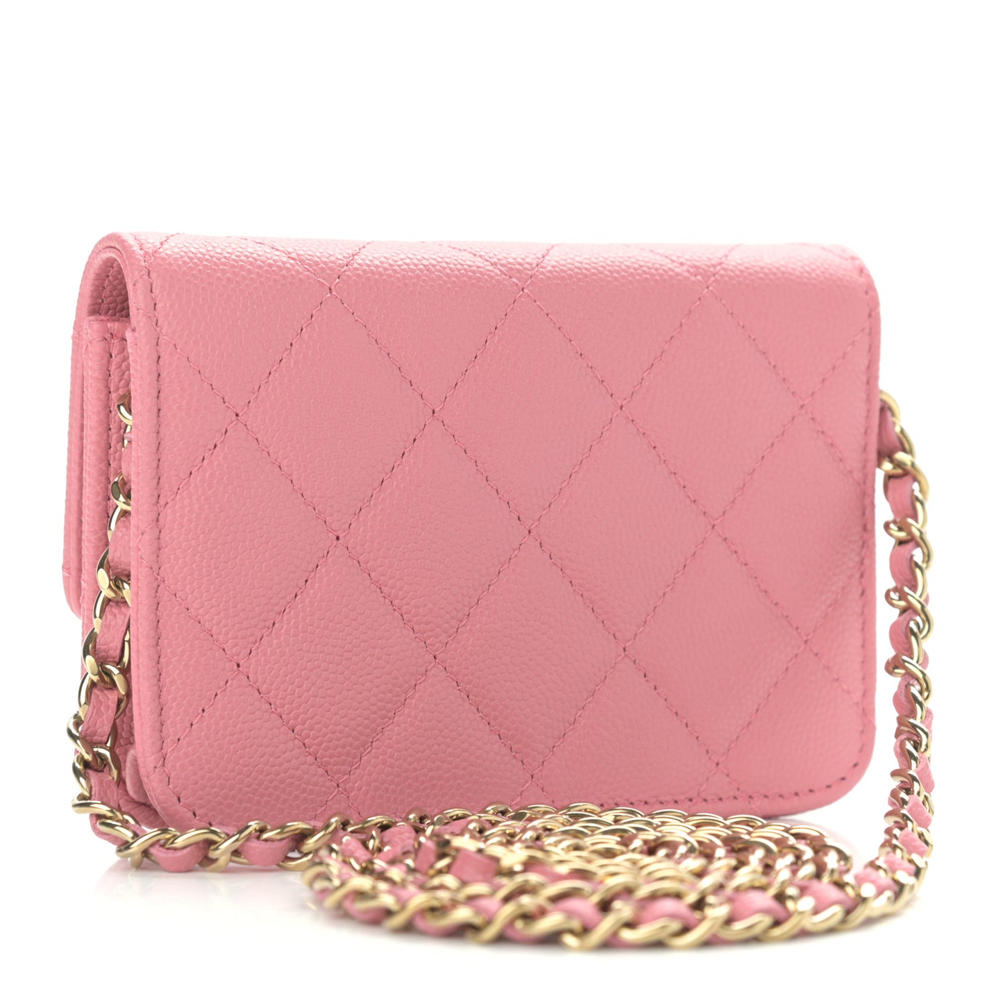 Caviar Quilted Mini Chain Bag Dark Pink