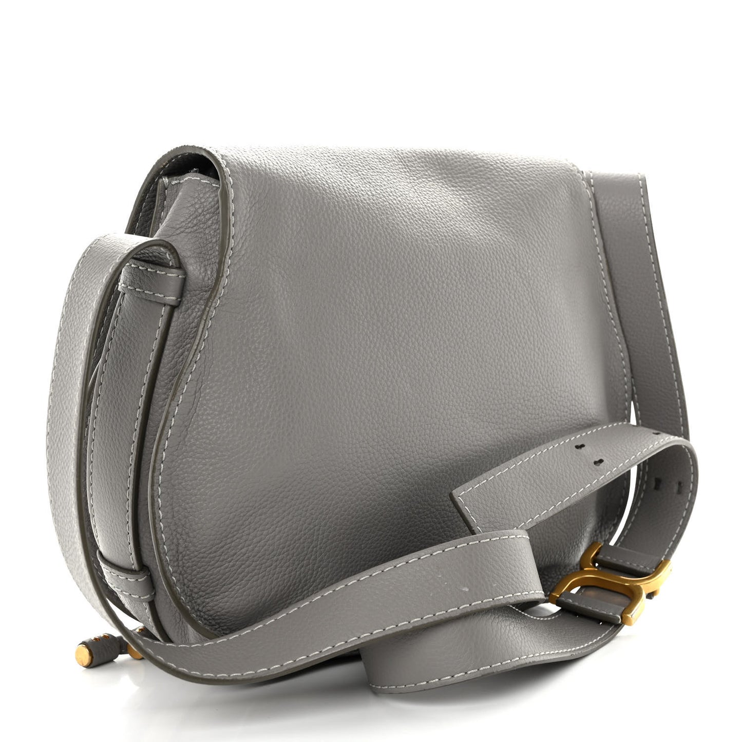 Calfskin Medium Marcie Round Crossbody Bag Cashmere Grey