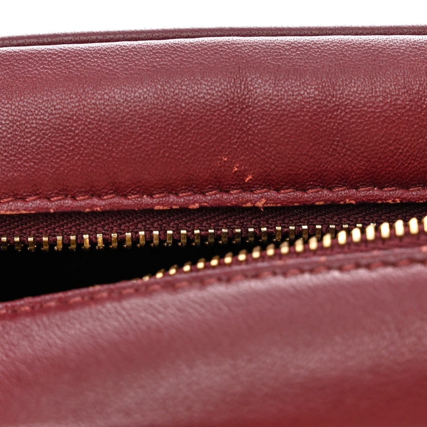 Lambskin Quilted Camera Bag Burgundy Red