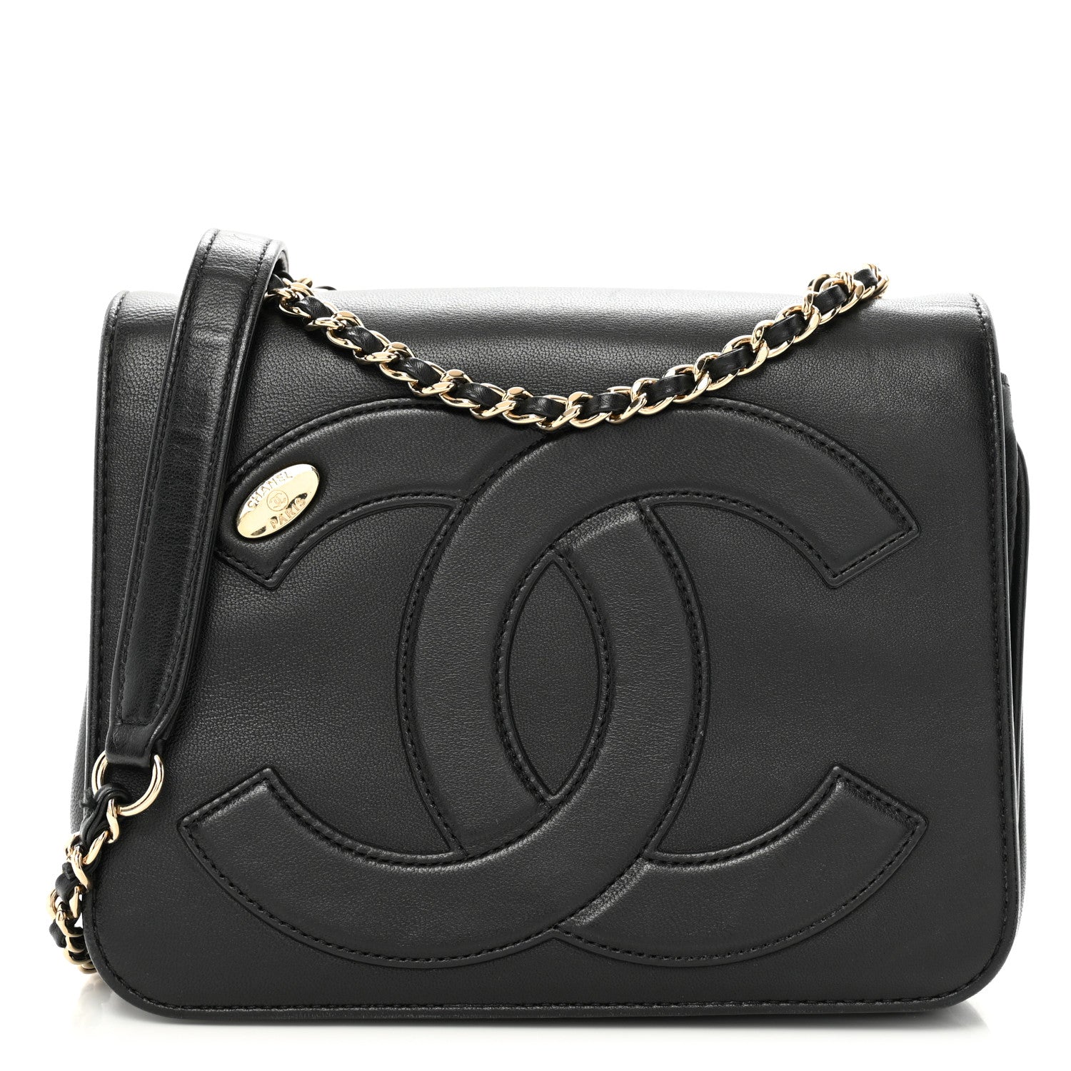 Chanel Lambskin CC Mania Flap Bag Black 1675220 – FASHIONPHILE