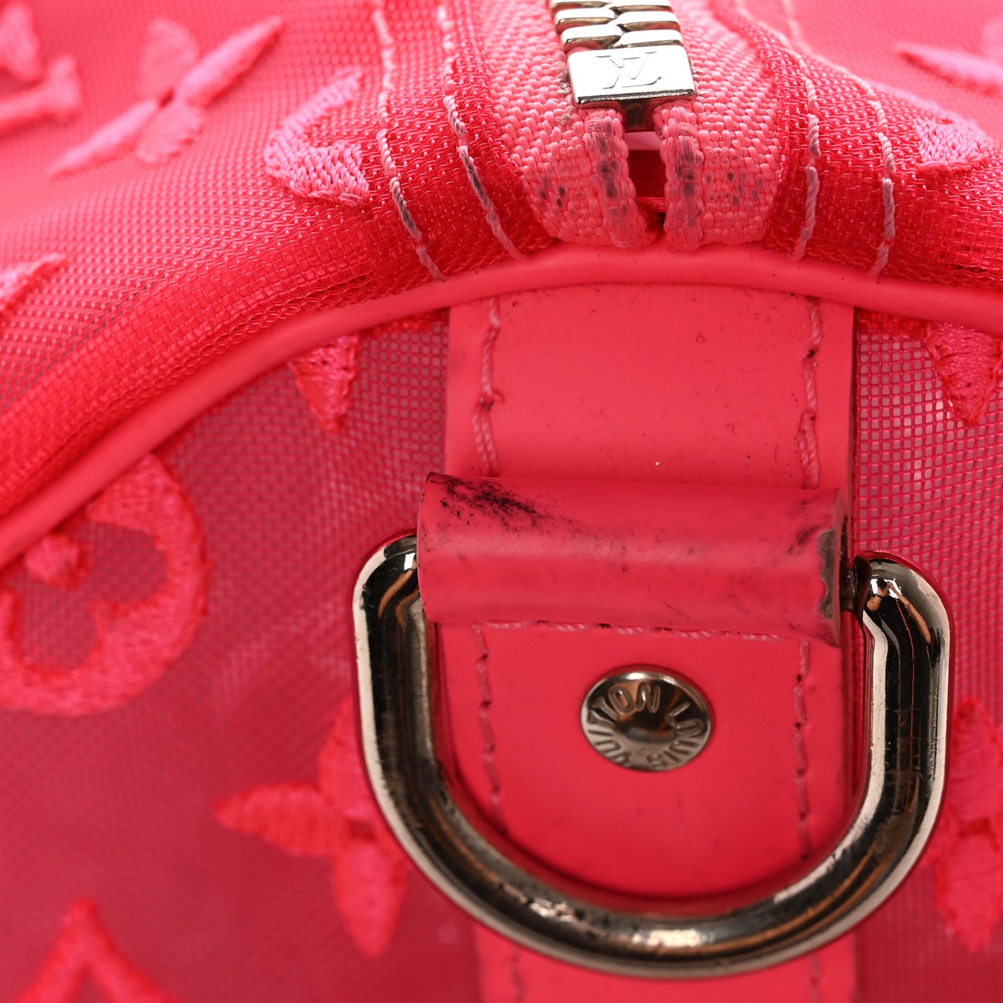 Monogram Fluo See Through Keepall Bandouliere 50 Rose