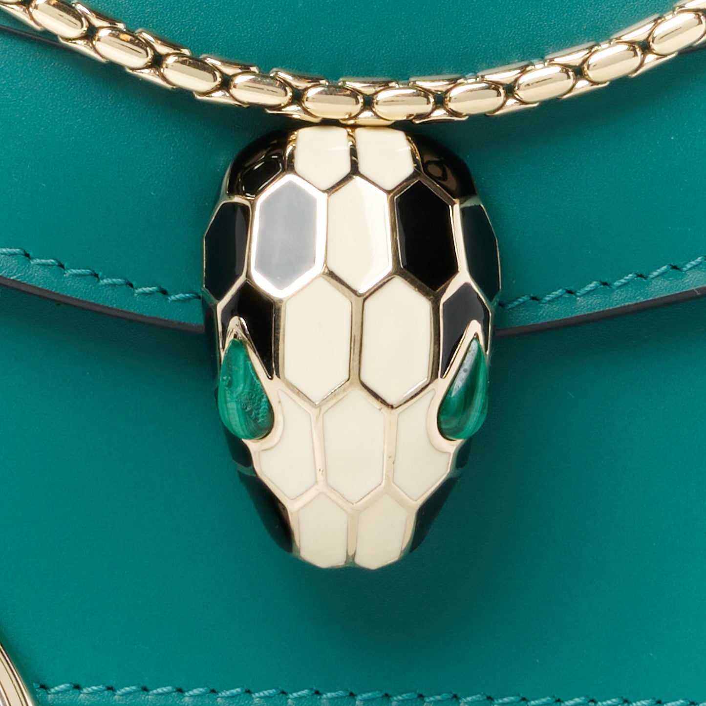 Calfskin Small Serpenti Forever Snake Strap Crossbody Bag Emerald Green