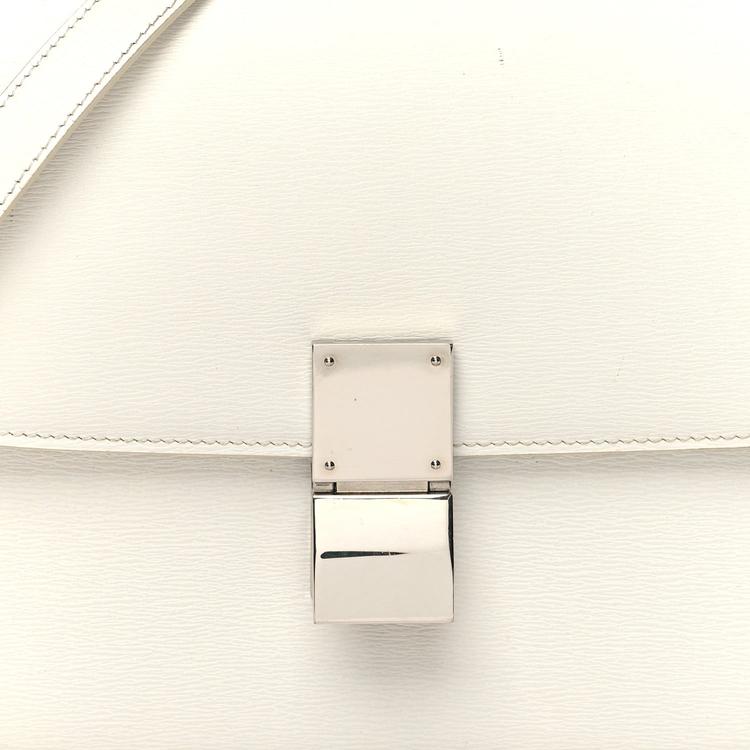 Celine Liege Calfskin Medium Classic Box Flap Bag White 9 of 14