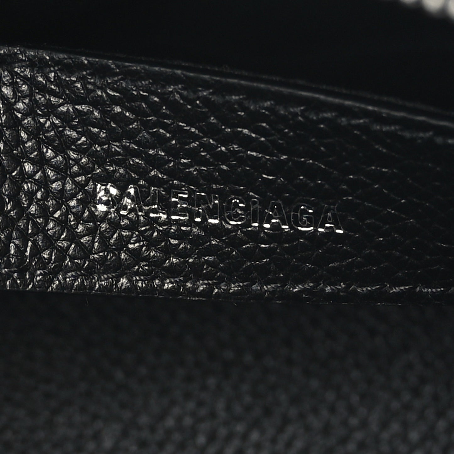 Grained Calfskin City Logo XXS Ville Top Handle Bag Black White