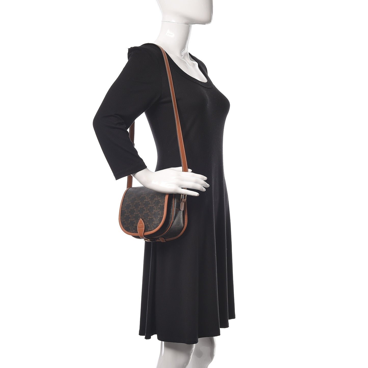 Triomphe Canvas Medium Folco Bag Tan