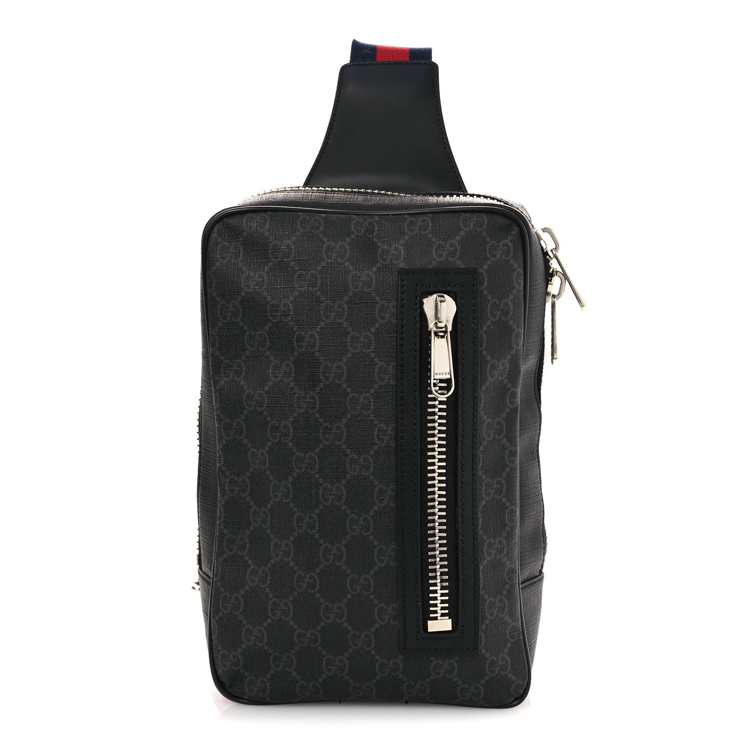 Gucci GG Supreme Monogram Web Belt Bag Black Grey 1830093