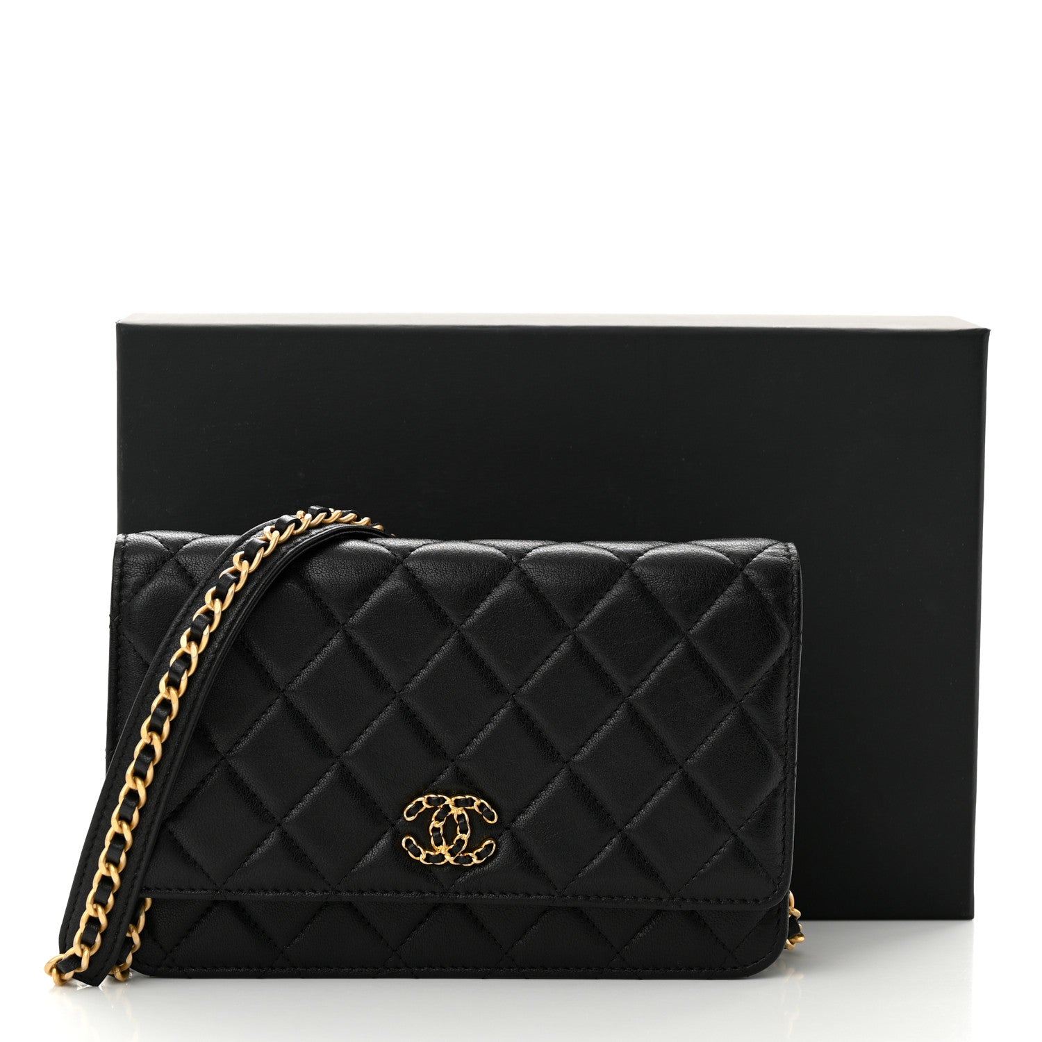 Chanel Lambskin Quilted Infinity Wallet On Chain WOC Black 12 of 12